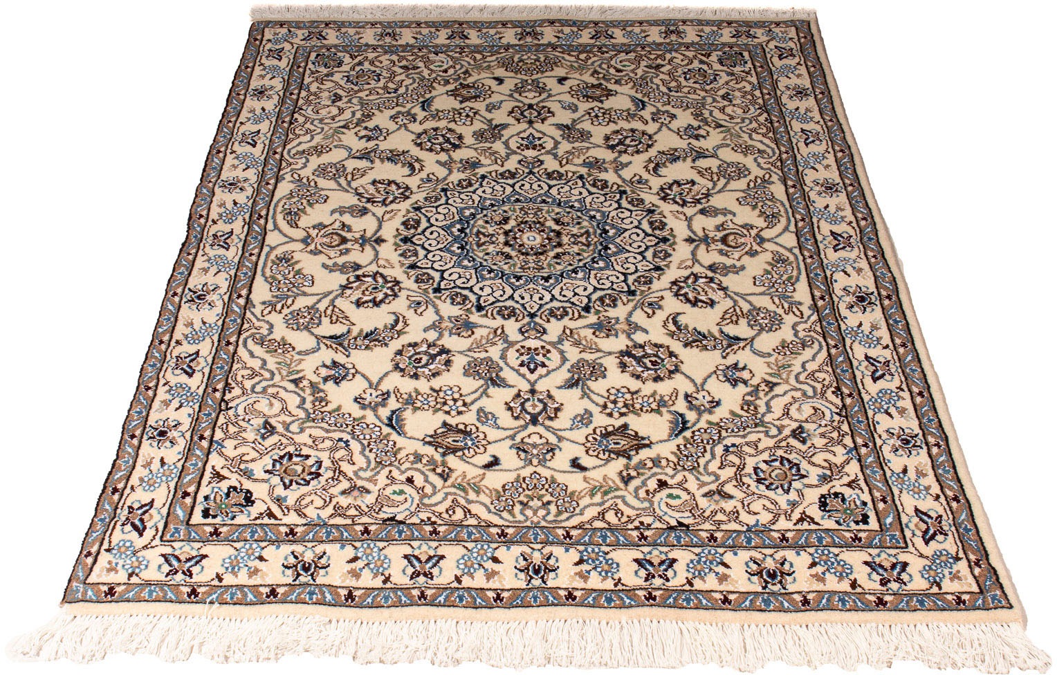 Image of morgenland Orientteppich »Perser - Nain - Royal - 148 x 97 cm - beige«, rechteckig, 10 mm Höhe, Wohnzimmer, Handgeknüpft, Einzelstück mit Zertifikat bei Ackermann Versand Schweiz