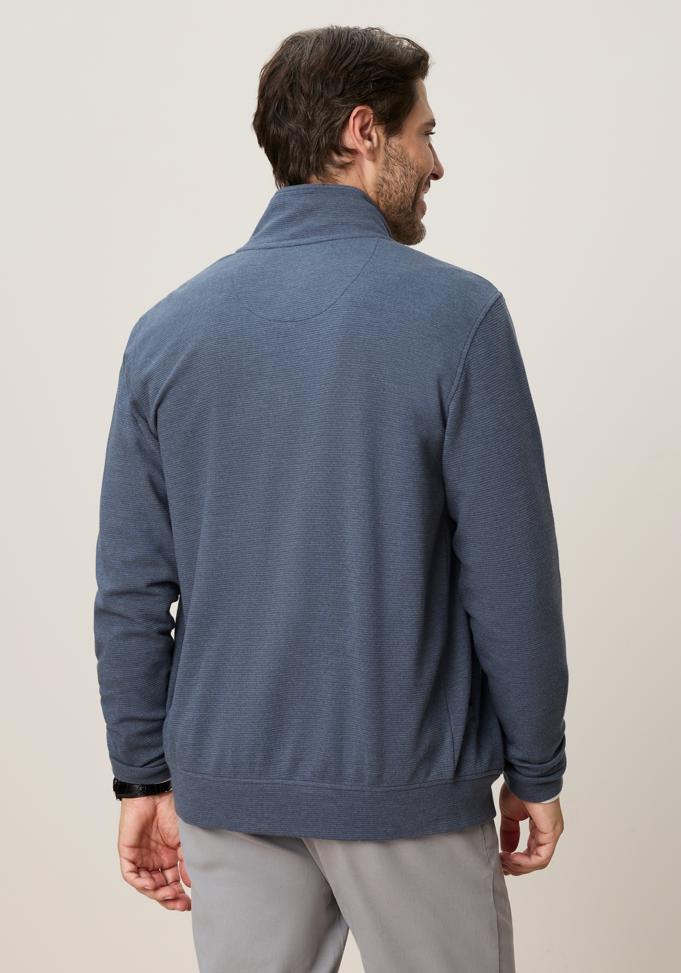 Man's World Veste sweat avec col montant, manches longues
