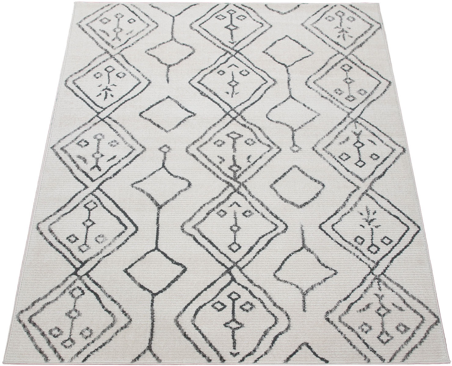 Image of Paco Home Teppich »Battal 828«, rechteckig, 8 mm Höhe, Kurzflor, Scandi Design, Rauten Muster, ideal im Wohnzimmer & Schlafzimmer bei Ackermann Versand Schweiz