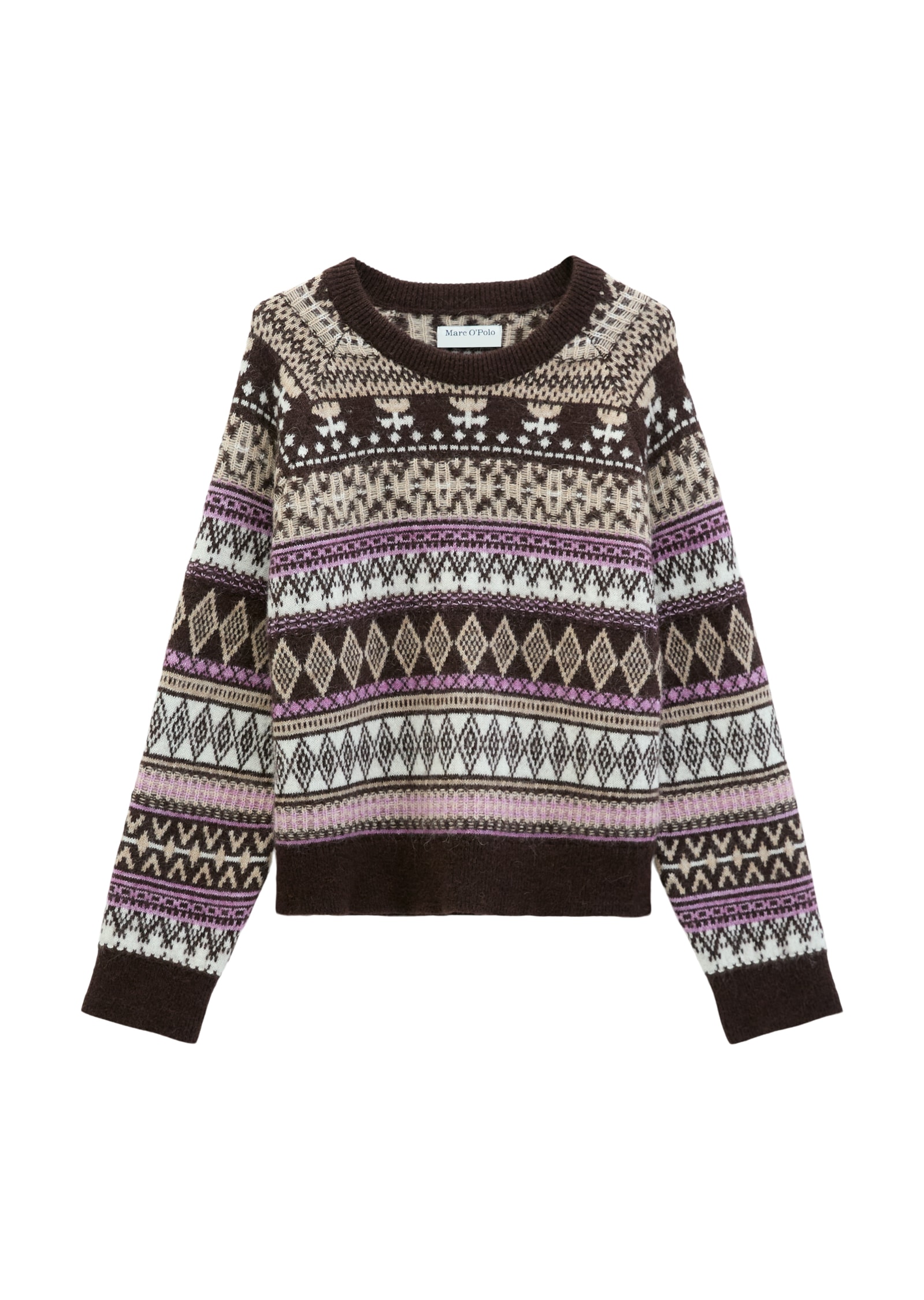Marc O'Polo DENIM Pull en tricot court en mélange doux laine d'alpaga-laine vierge-viscose