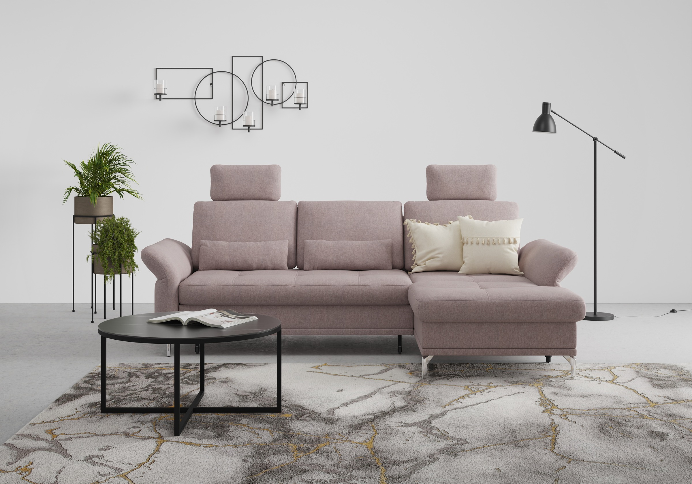 INOSIGN Ecksofa »Palm Beach L-Form«, Federkern, mit Sitztiefenverstellung, wahlweise mit Bettfunktion