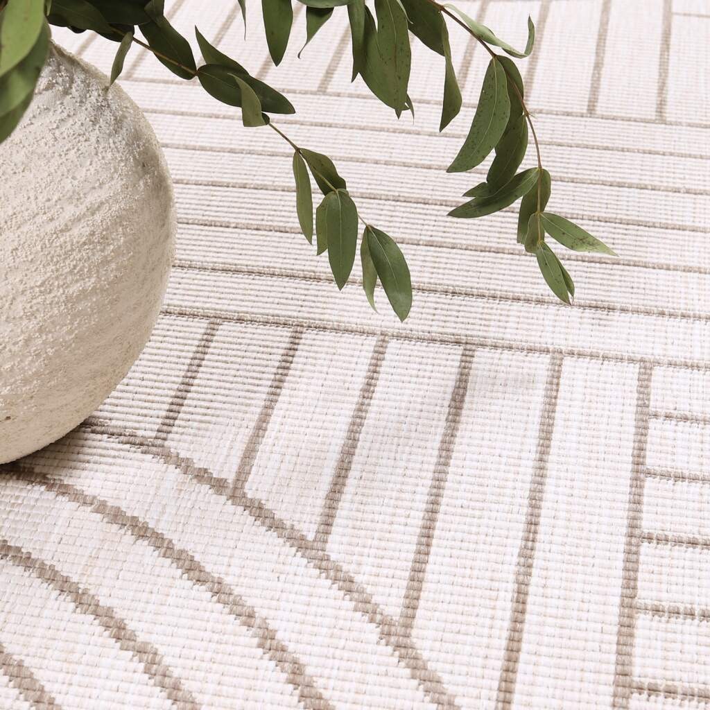 Carpet City Outdoorteppich »DUO RUG 5842« rund 5 mm Höhe Wendeteppich Wetterfest In- & Outdoor, Balkon, Terrasse, Wohnzimmer