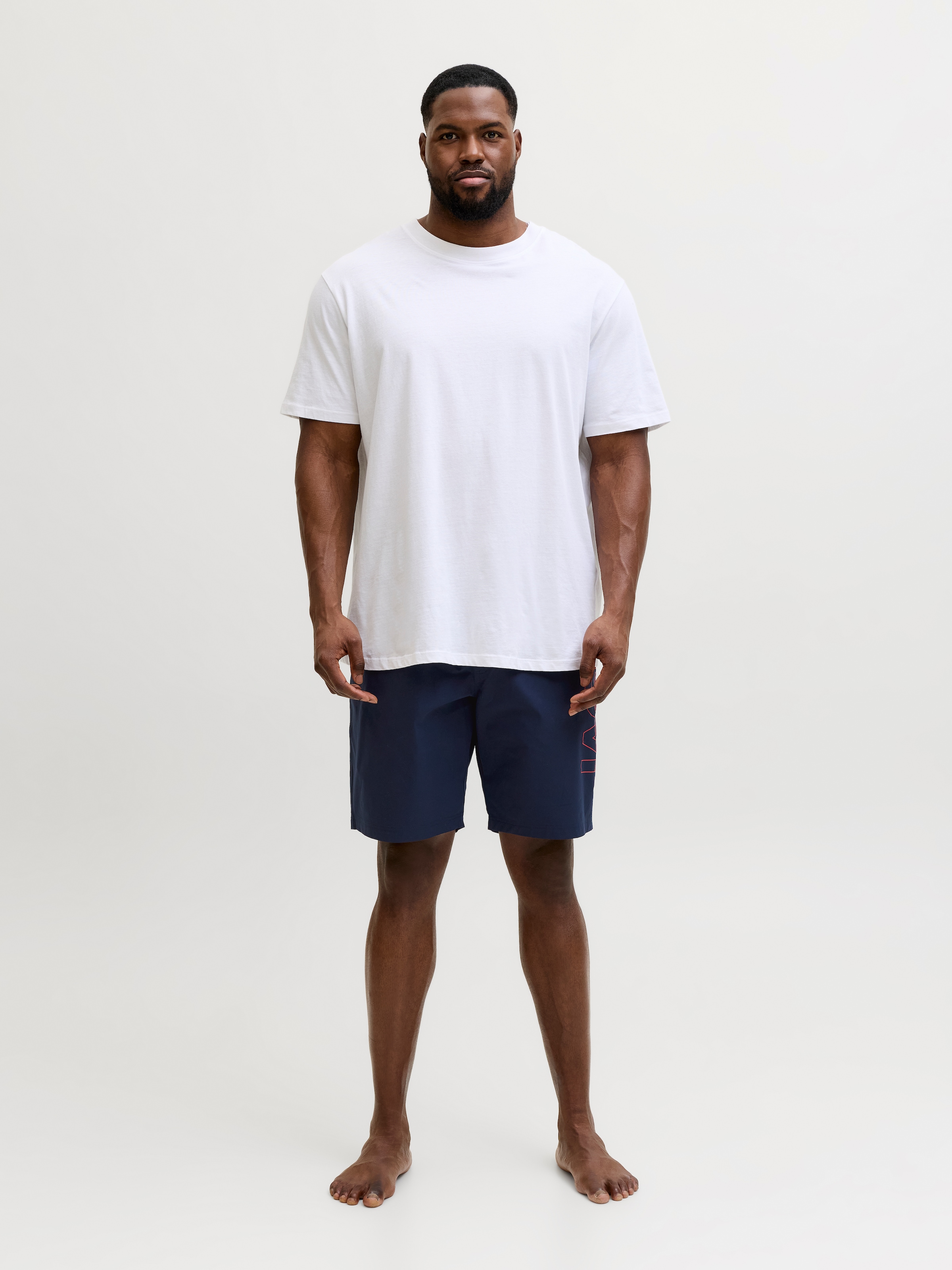 Jack & Jones PlusSize Badeshorts »JPSTMAUI WAVE LOGO SWIM SHORTS SN PLS« Kunstfaser, mit elastischem Bund, normal geschnitten