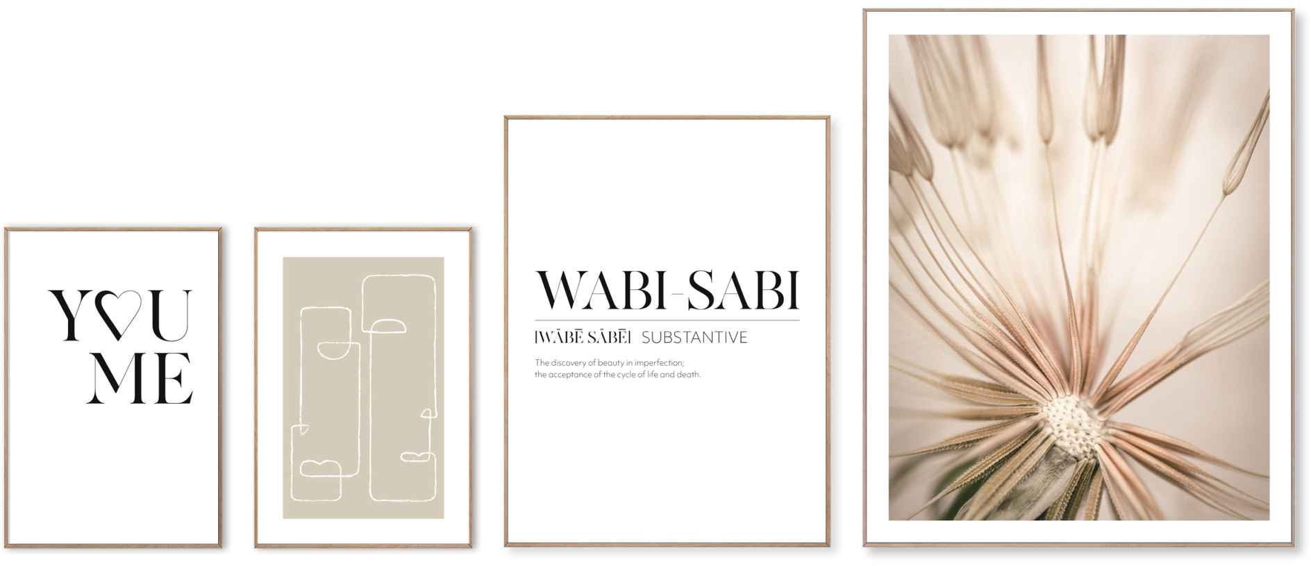 Image of Reinders! Wandbild »Zusammen unvolkommen Natur - Liebe - Text - Lebensphilosophie«, (4 St.) bei Ackermann Versand Schweiz