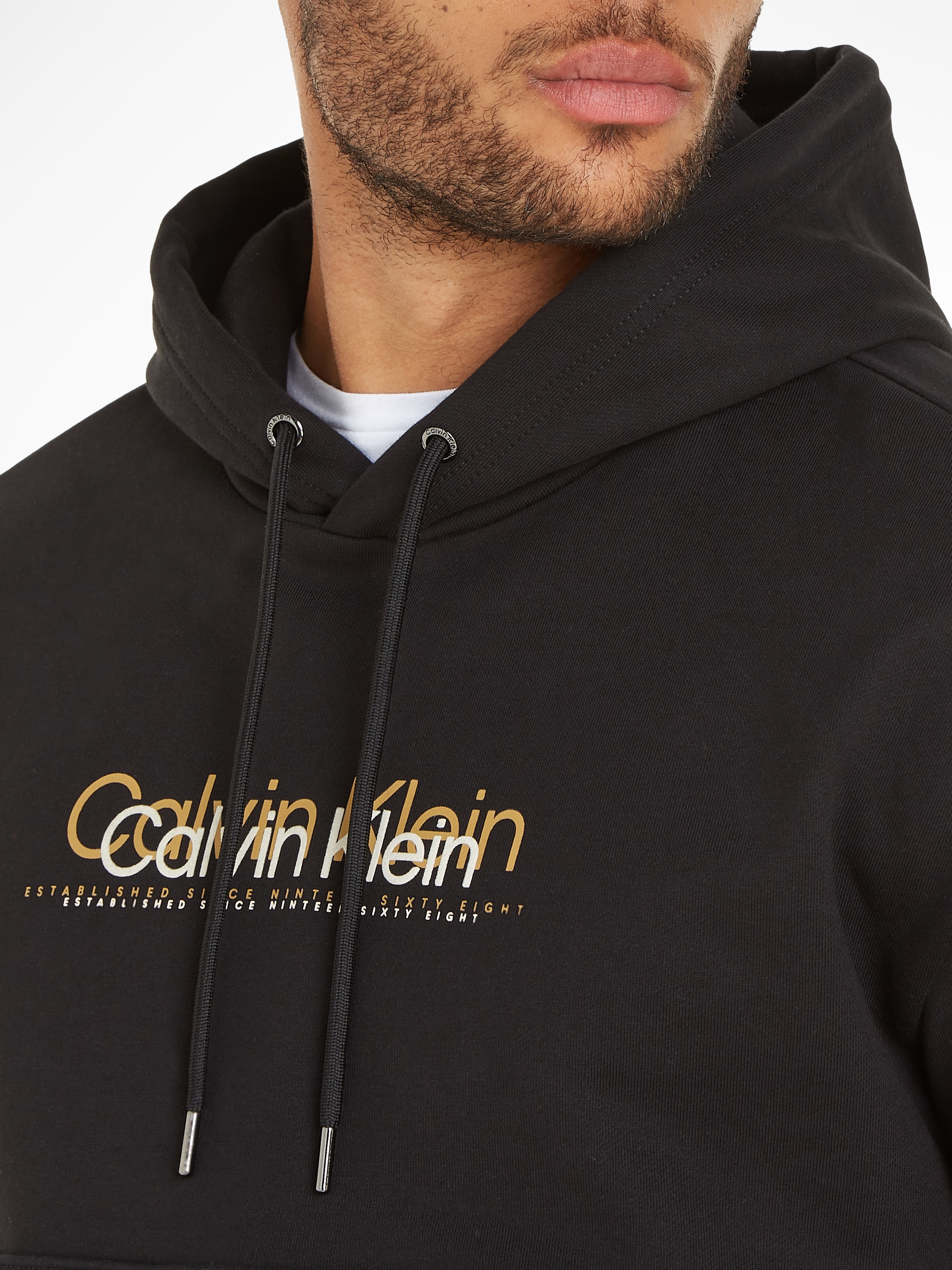 Calvin Klein Kapuzensweatshirt »DOUBLE FLOCK LOGO HOODIE«, mit Markenlabel