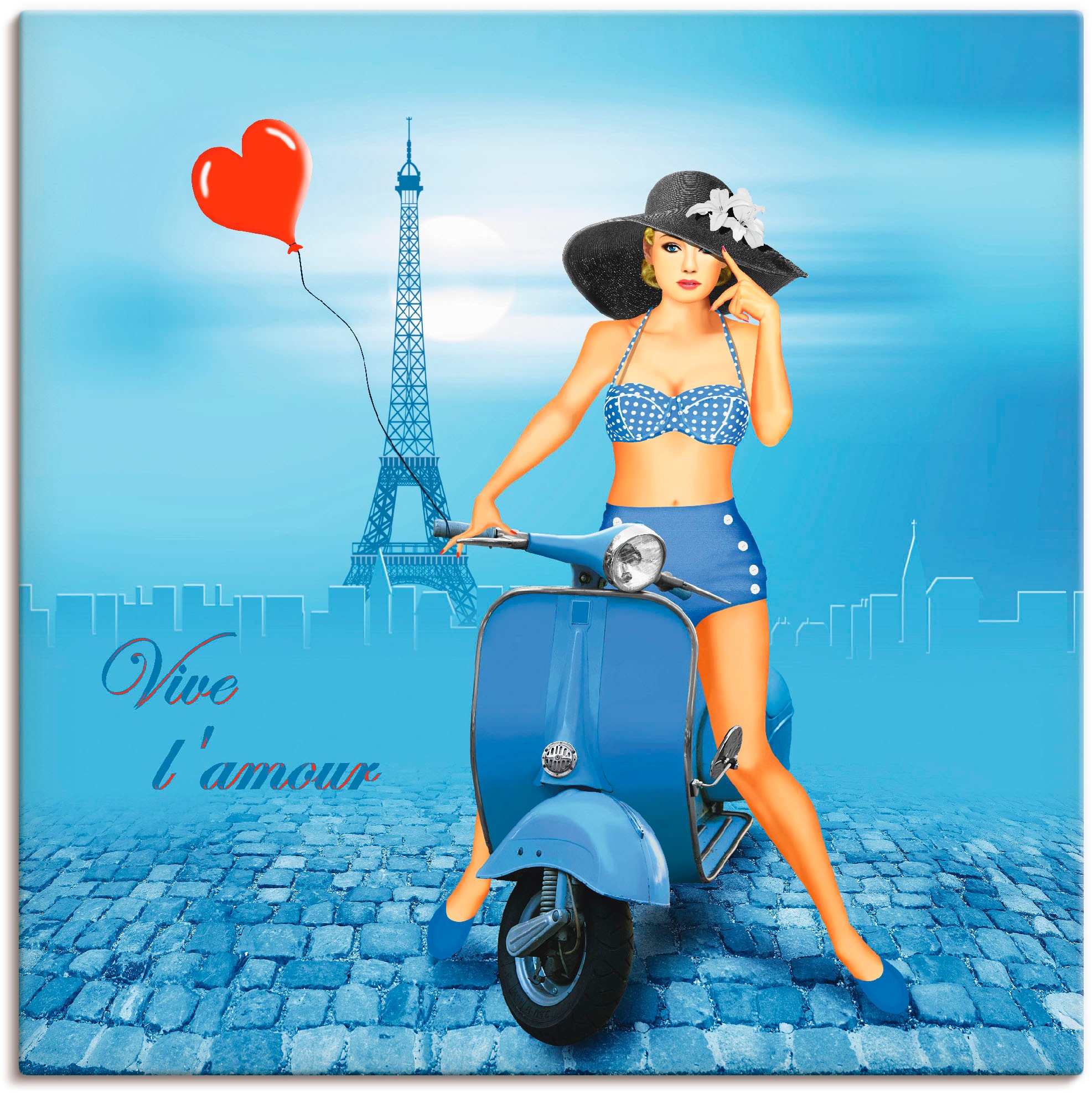 Image of Artland Wandbild »Es lebe die Liebe«, Frau, (1 St.), in vielen Grössen & Produktarten - Alubild / Outdoorbild für den Aussenbereich, Leinwandbild, Poster, Wandaufkleber / Wandtattoo auch für Badezimmer geeignet bei Ackermann Versand Schweiz