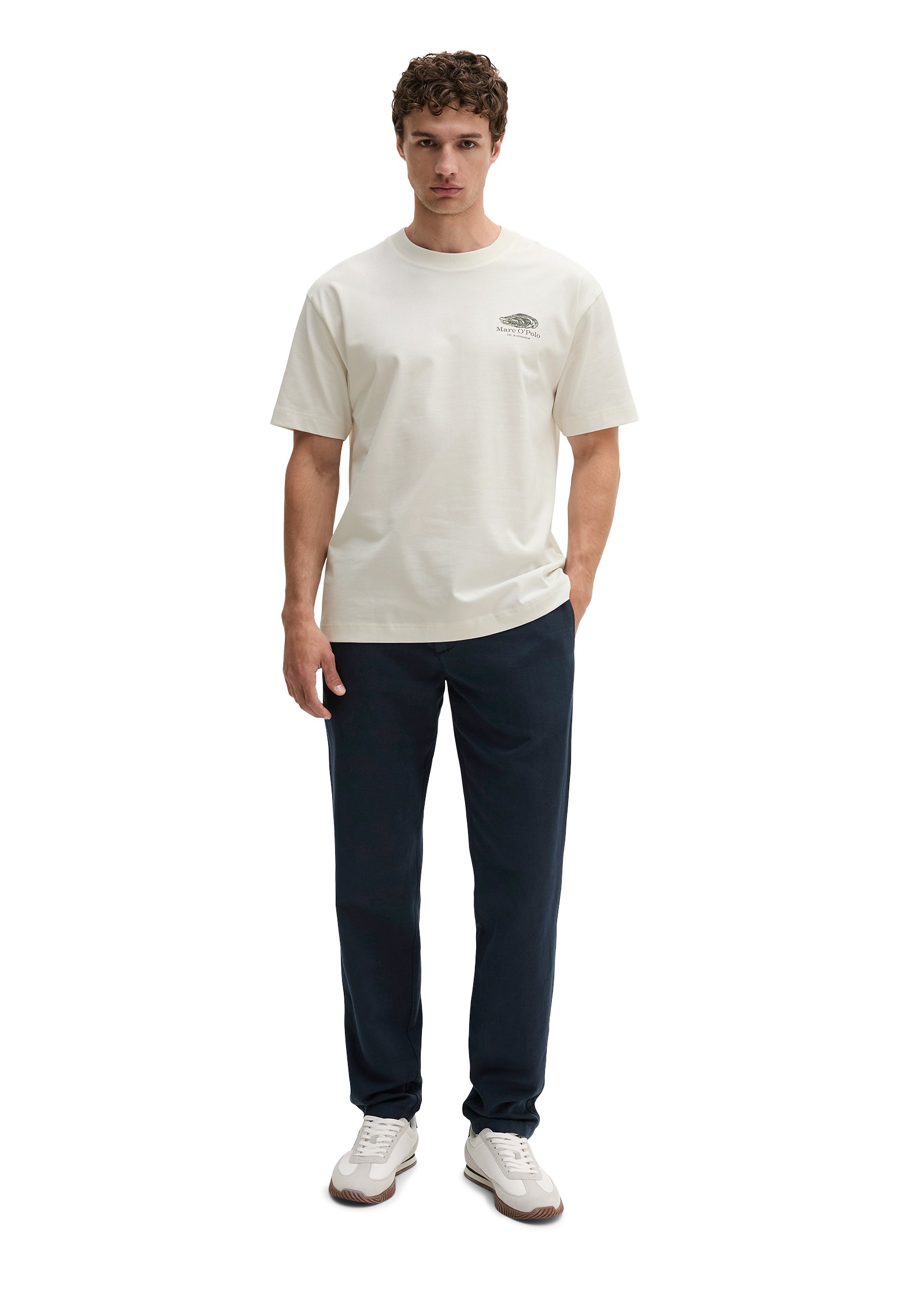 Marc O'Polo T-Shirt loose mit maritinem Rückenprint