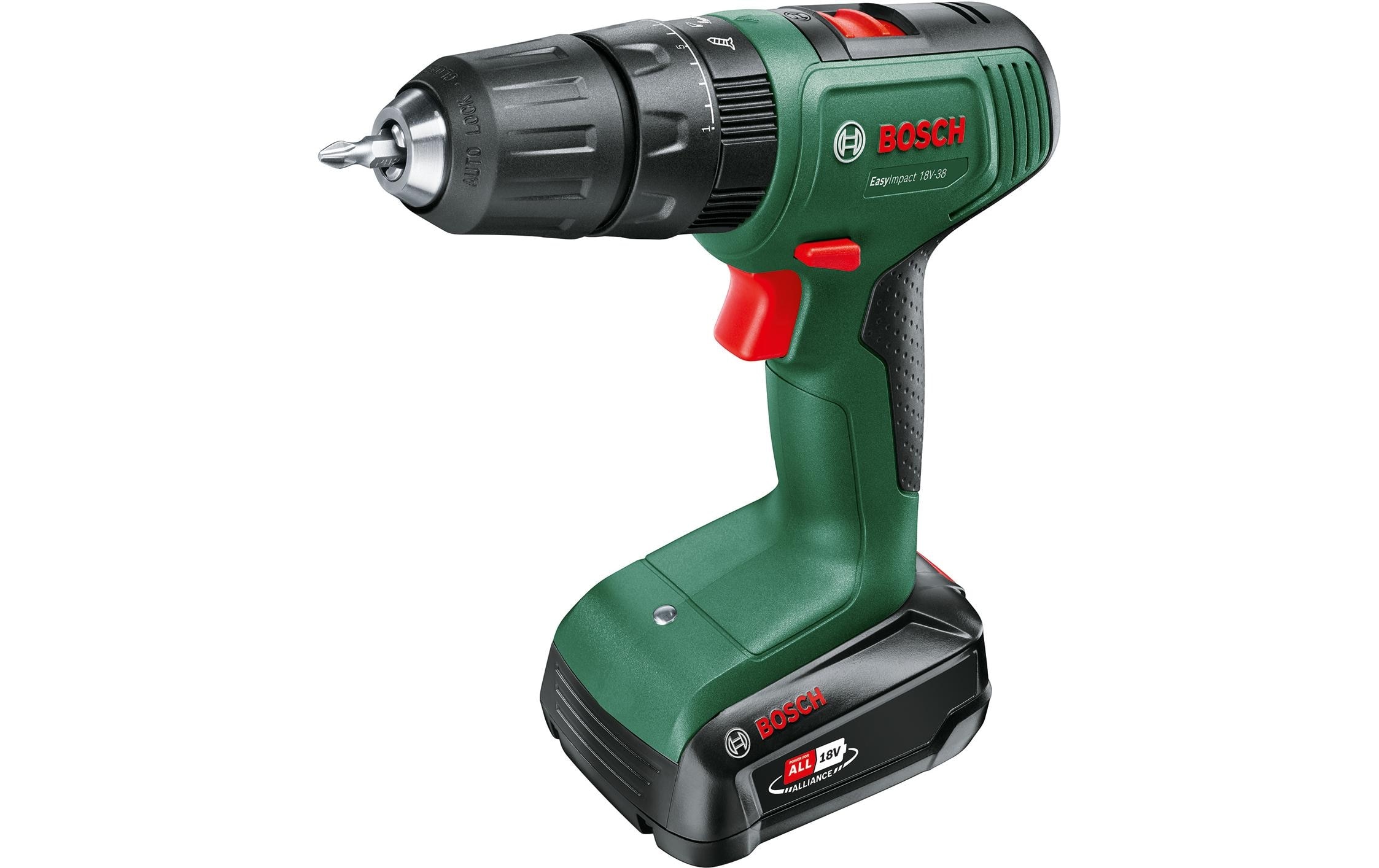BOSCH Akku-Schlagbohrschrauber »EasyImpact 18V-38, mit 1 x 2,5Ah Batterie & Ladegerät im Koffer« Kompaktester und leichtester seiner Art