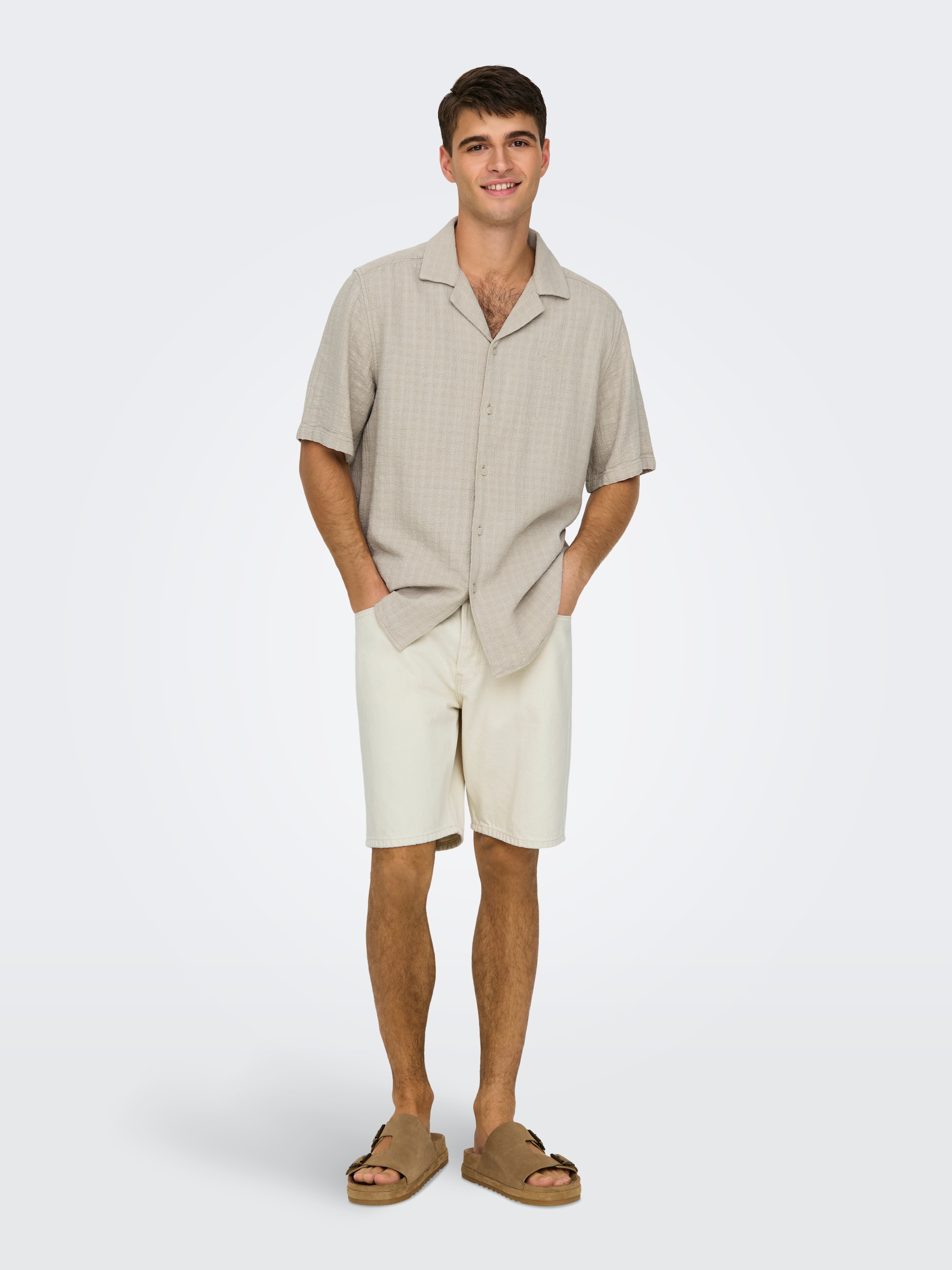 ONLY & SONS Chemise à manches courtes »ONSLATHAM RLXSS RESORT LINEN STRUC 0257«