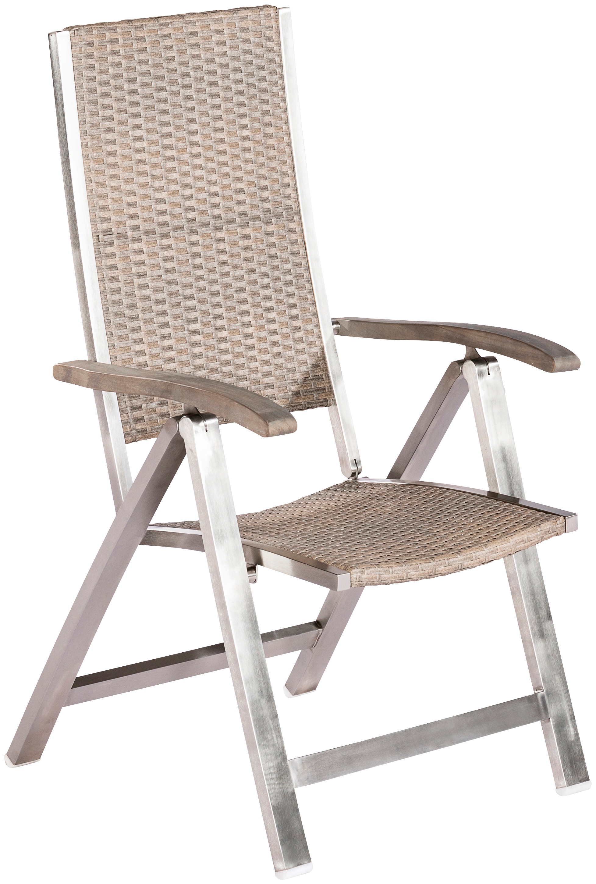 Image of MERXX Gartenstuhl »San Severo«, 1 St., Edelstahl/Polyrattan/Akazie, verstellbar bei Ackermann Versand Schweiz