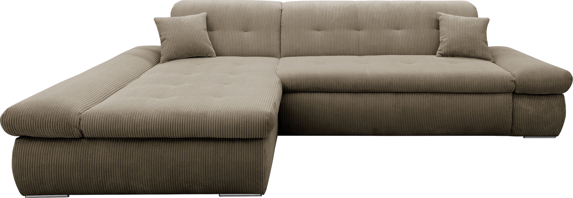 DOMO collection Ecksofa »Moric, L-Form, XXL-Sofa - Breite 300cm«, wahlweise mit Bettfunktion und Armteilverstellung, Cord