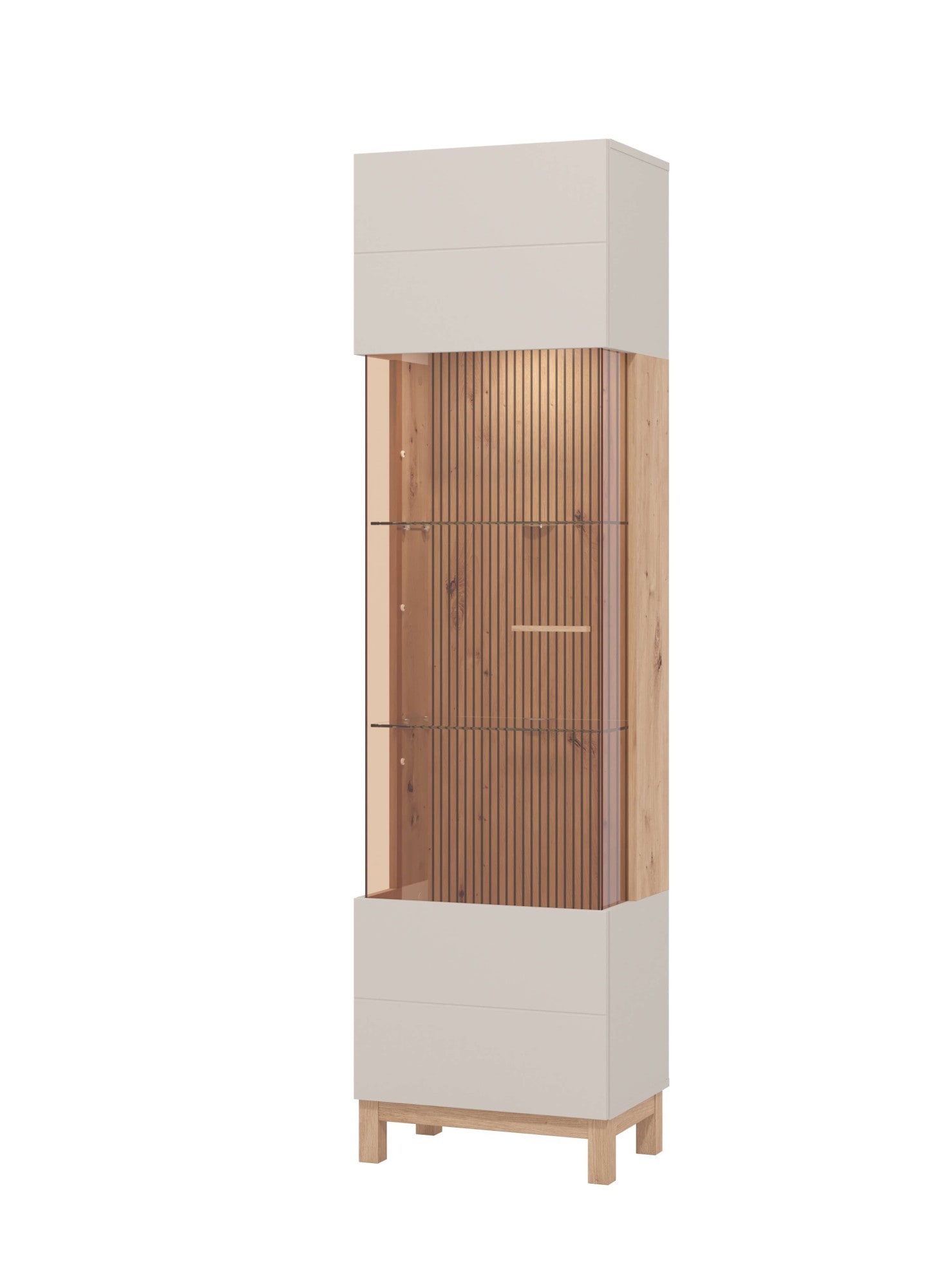 Home affaire Vitrine »Essex Vitrinenschrank, Glasschrank, Standvitrine, Highboard/Sideboard« 1 Tür, 4 Einlegeböden, 5 Fächer, Gesamtmasse (B/T/H): 51,5/35/191,5 cm