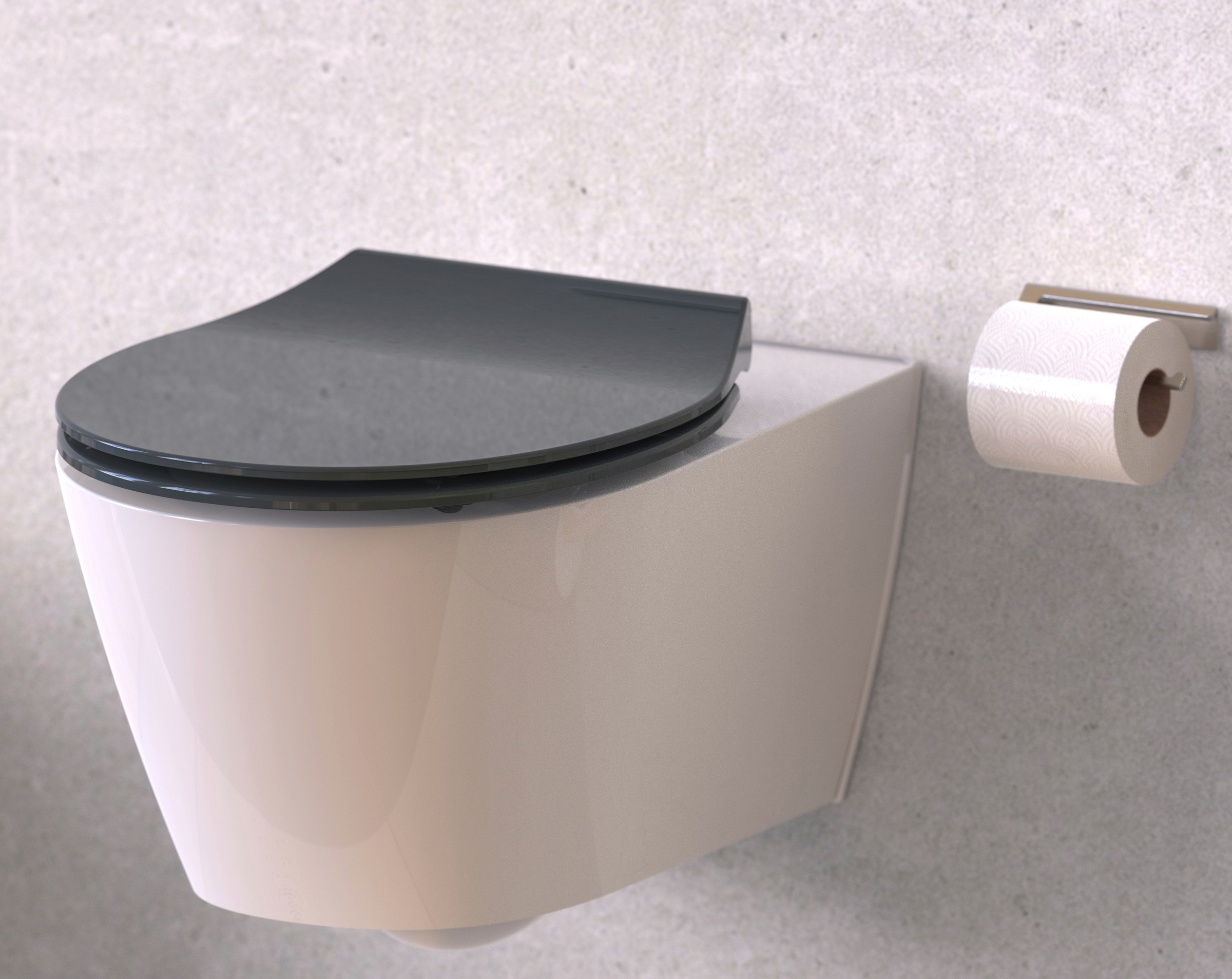 Schütte WC-Sitz 'Slim' mit Absenkautomatik anthrazit Duroplast
