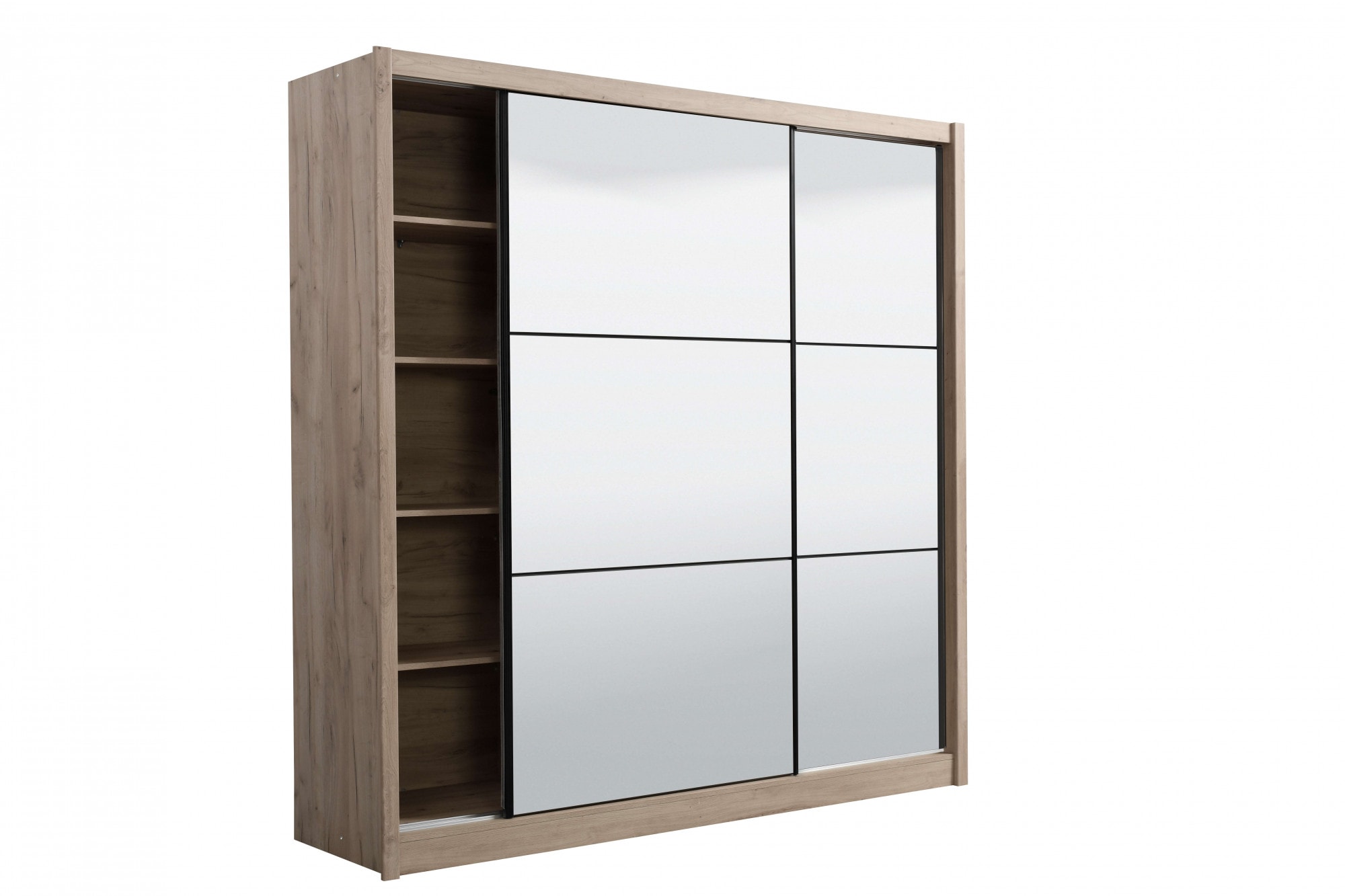 INOSIGN Schwebetürenschrank »Navara Kleiderschrank mit Spiegel Wäscheschrank«, mit kompletter Spiegelfront, FSC®-zertifiziert, 213,5x215,5x61cm