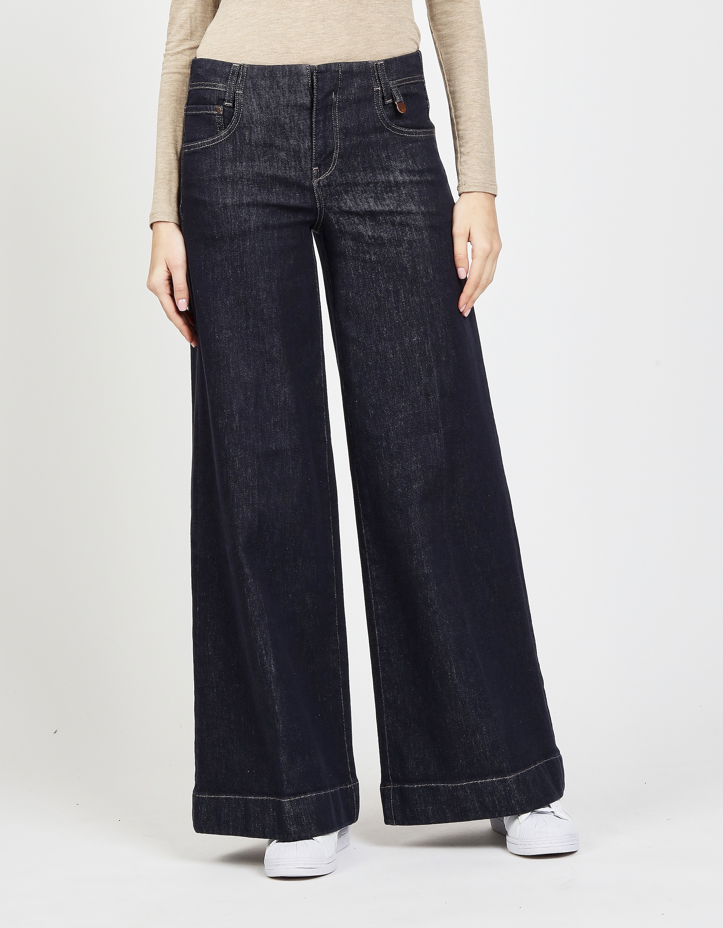 Image of GANG Weite Jeans "94POPPY PALAZZO" High Waist, mit Hakenverschluss