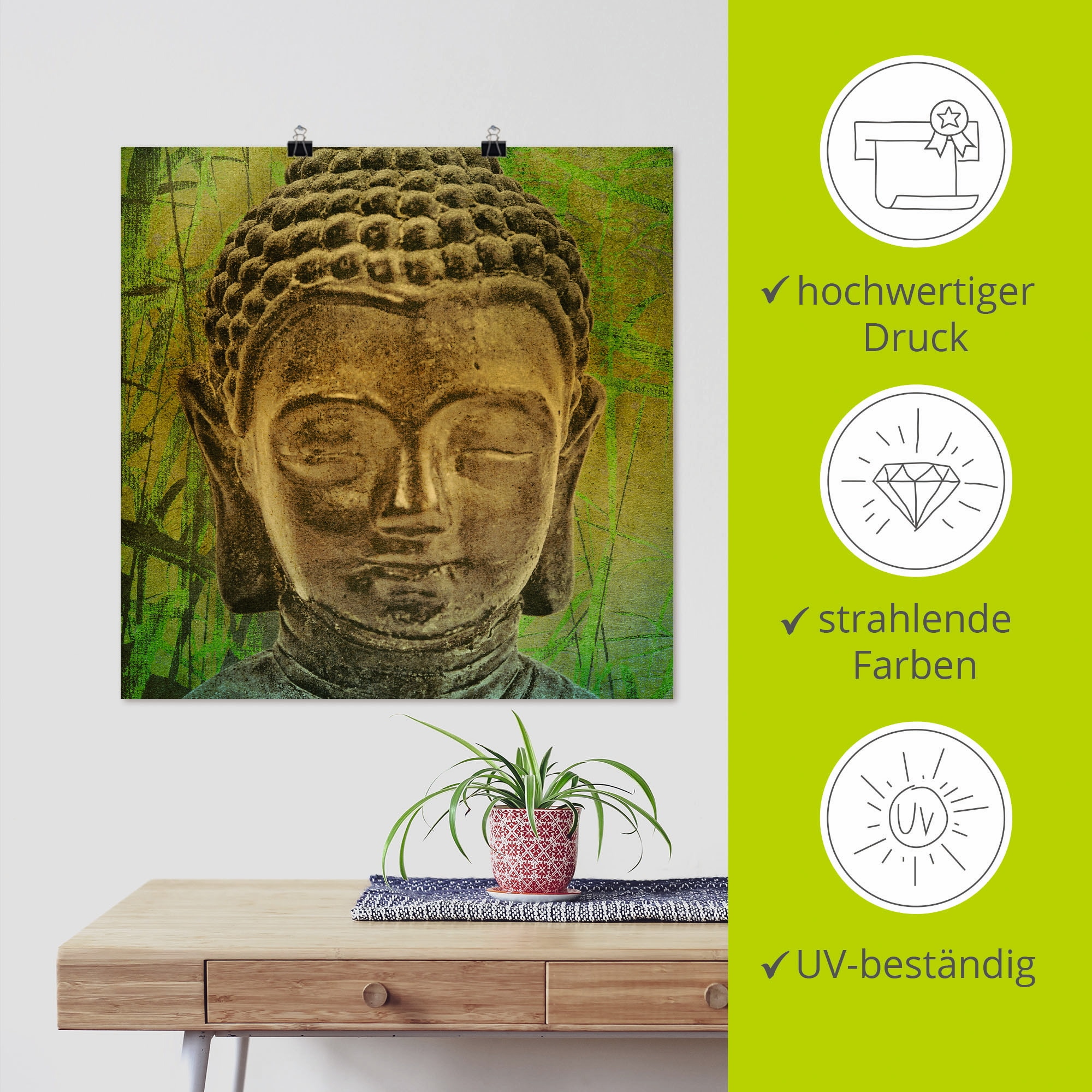 Artland Wandbild »Buddha II«, Religion, (1 St.), als Leinwandbild, Poster in verschied. Grössen