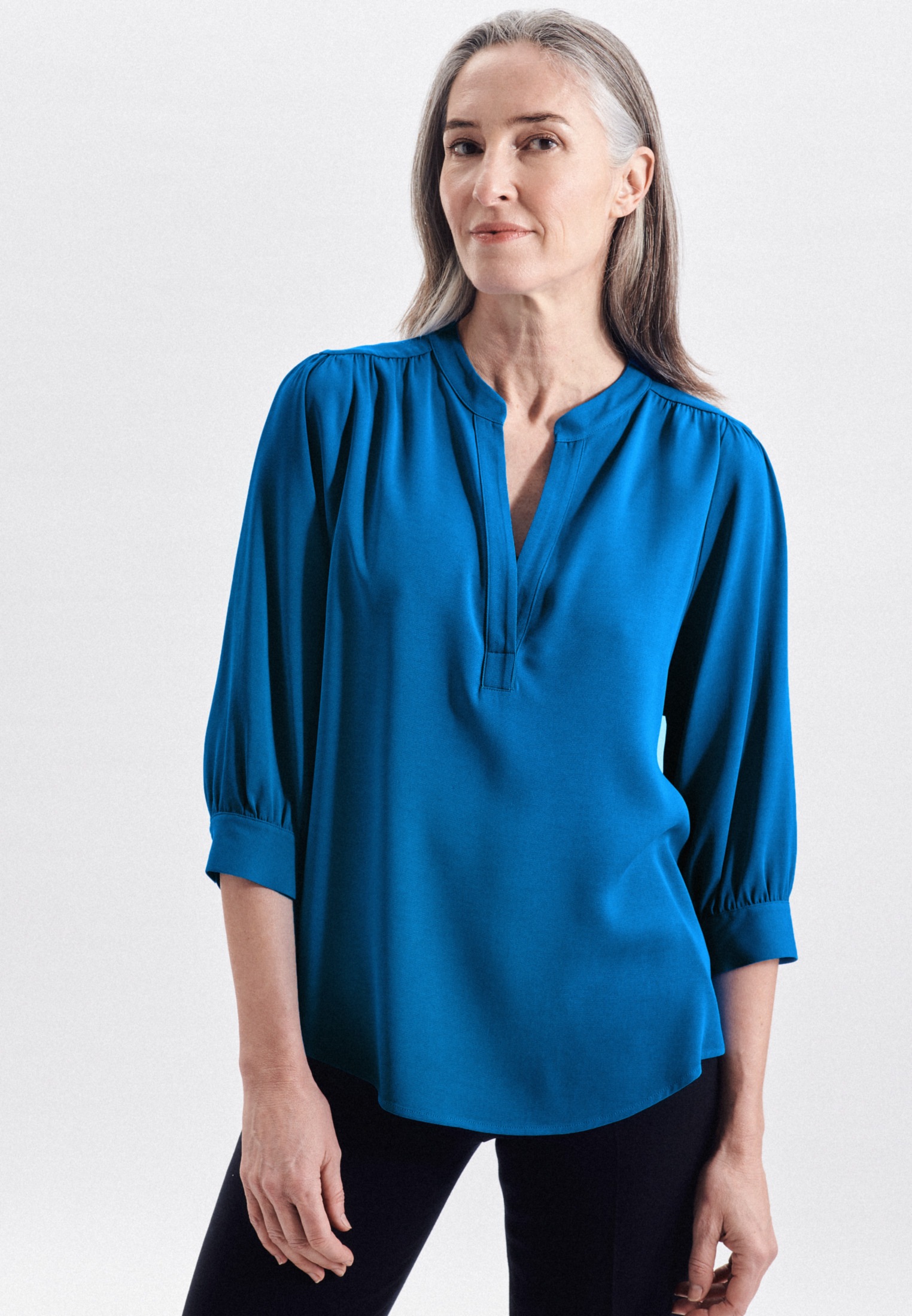 Image of seidensticker Klassische Bluse »Schwarze Rose«, 3/4-Arm V-Neck Uni bei Ackermann Versand Schweiz