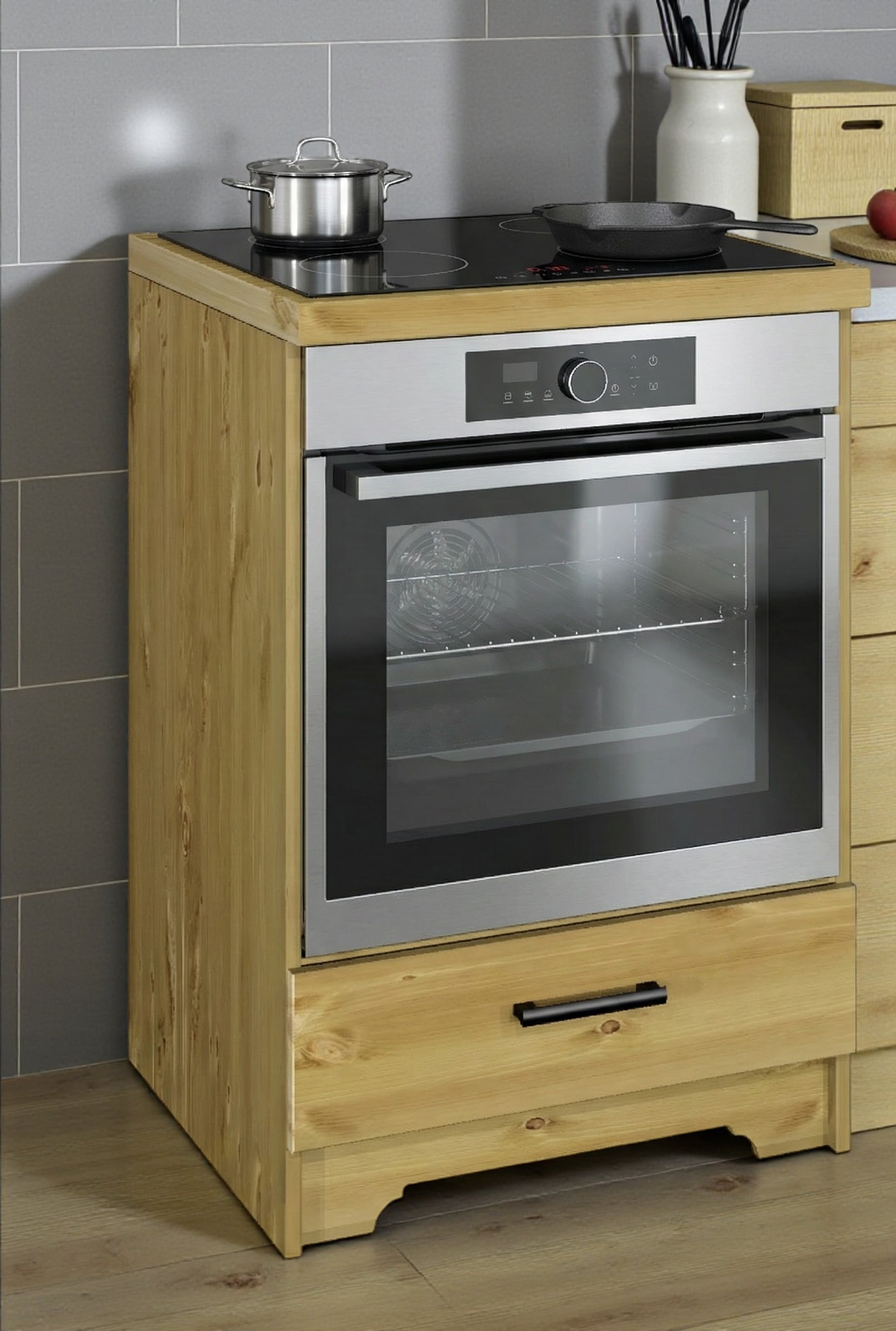 Home affaire Armoire encastrée pour cuisinière »Meliss« aus massiver Kiefer, Breite 60 cm, Soft-Close-Funktion