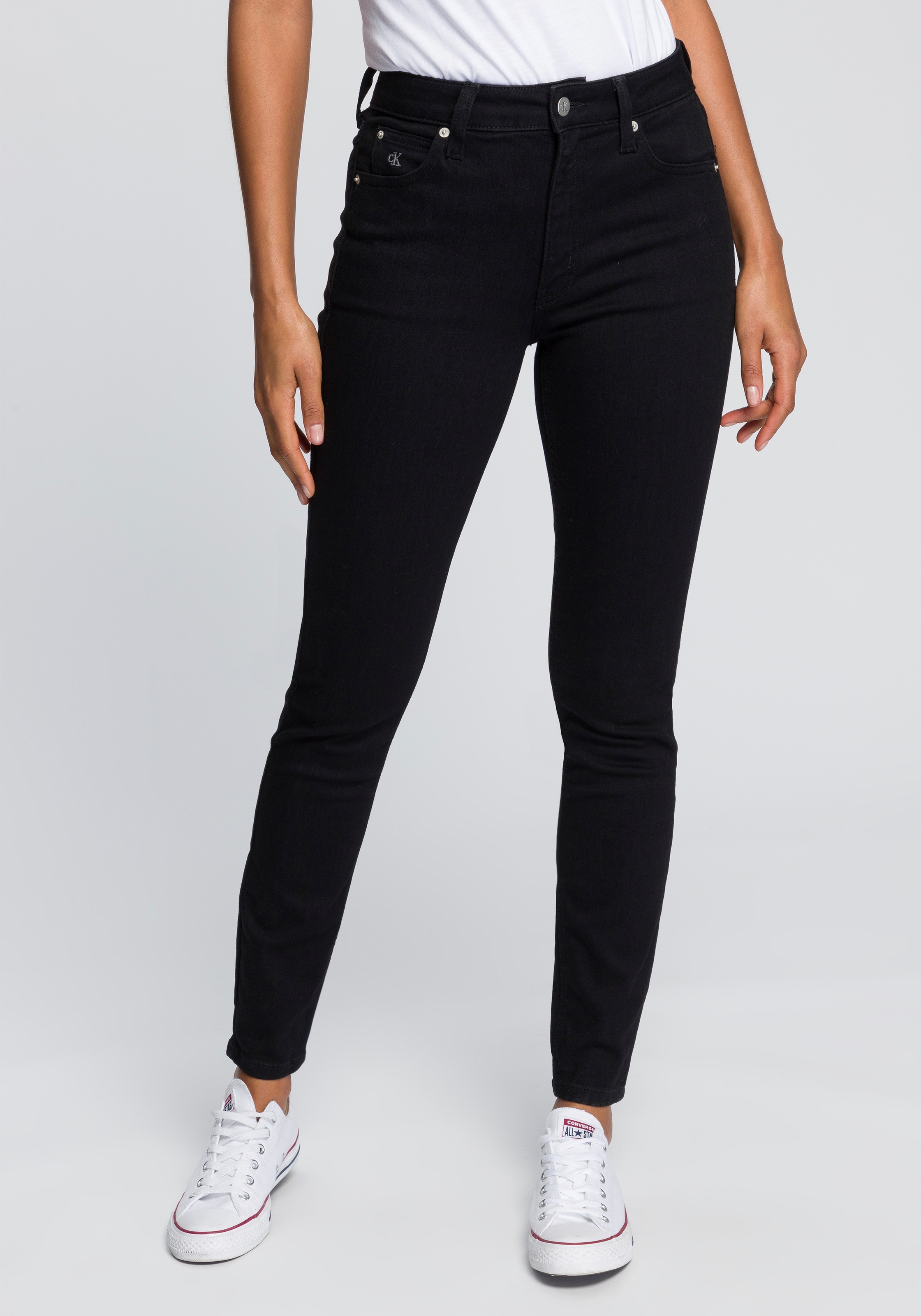 Image of Calvin Klein Jeans Skinny-fit-Jeans »CKJ 010 HIGH RISE SKINNY«, mit CK Monogramm Stickerei bei Ackermann Versand Schweiz