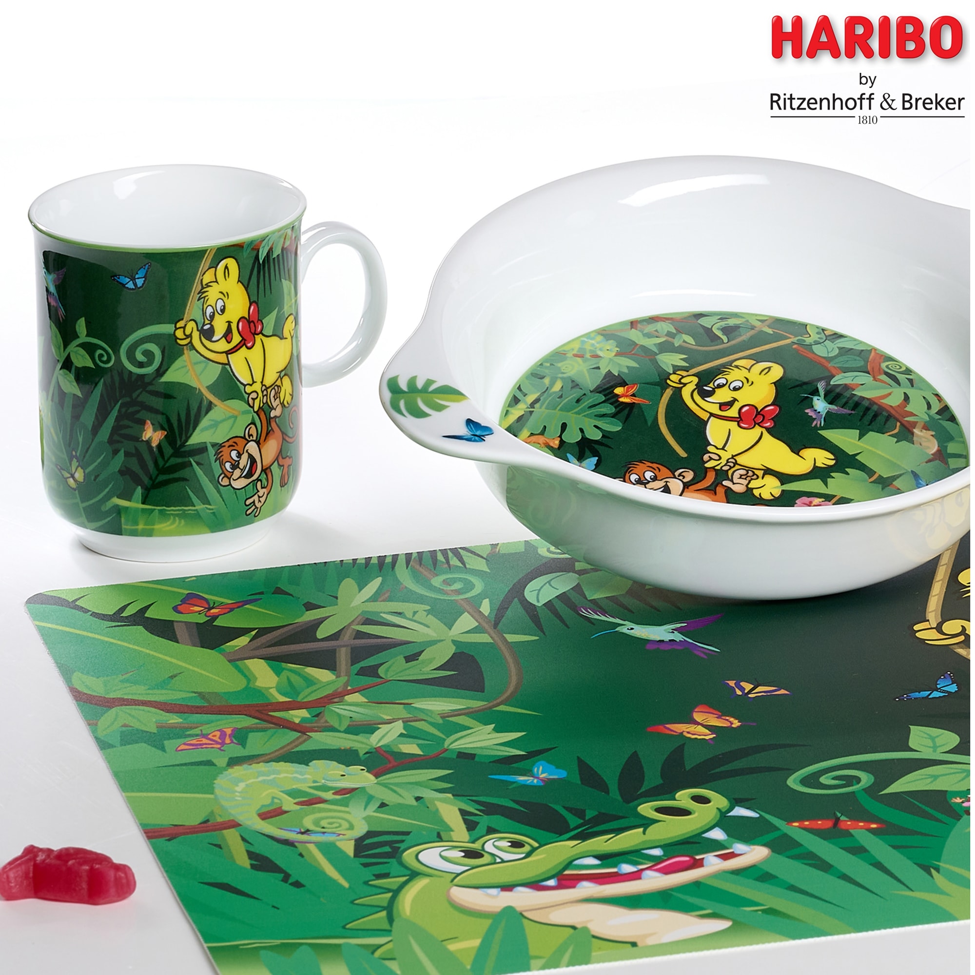 Ritzenhoff & Breker Platzset »HARIBO Jungle, 4-teilig, 45 x 30 cm« rutschfest und abwischbar