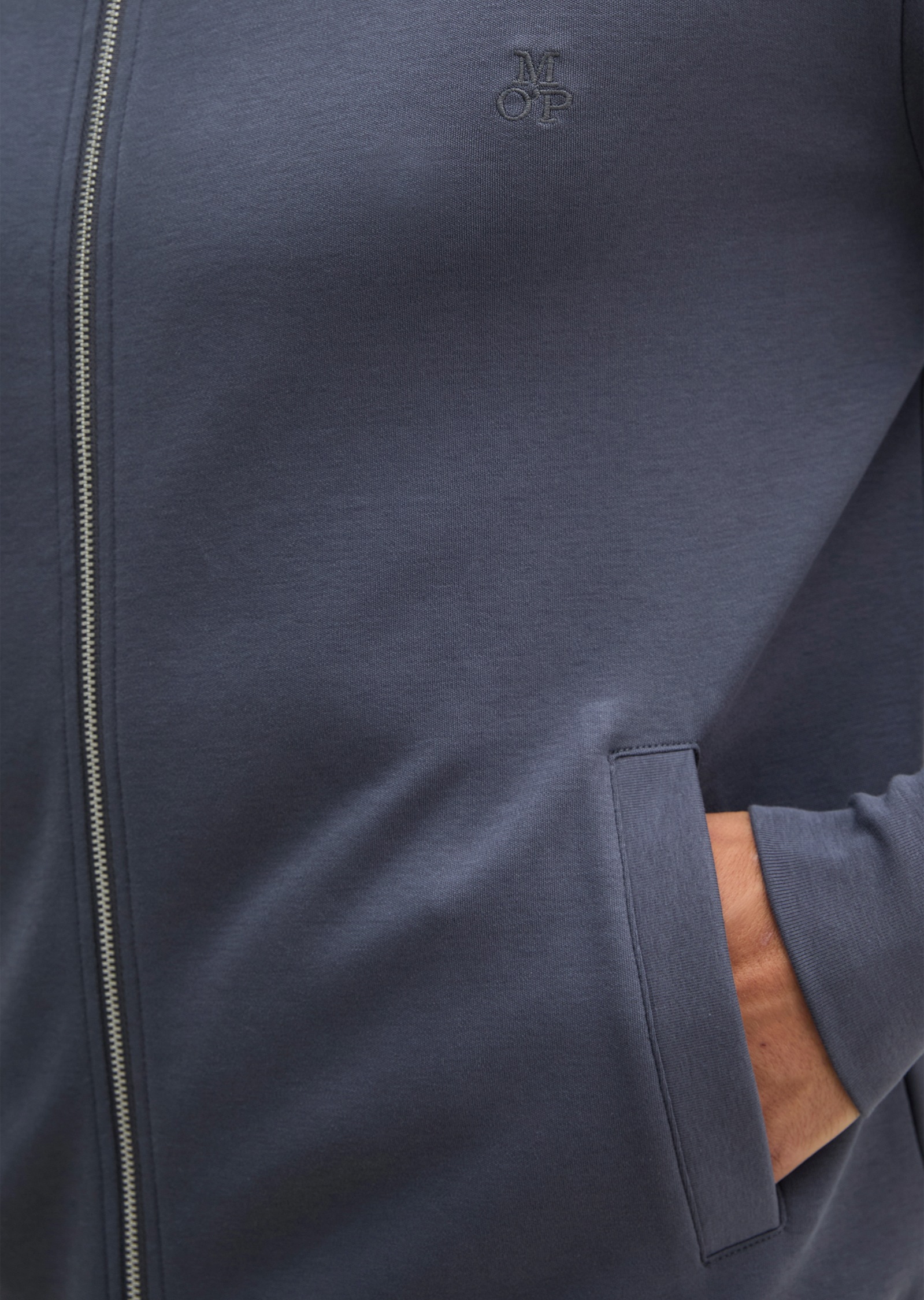 Marc O'Polo Veste sweat mit Stehkragen, für Homewear, aus Interlock, lockere Passform