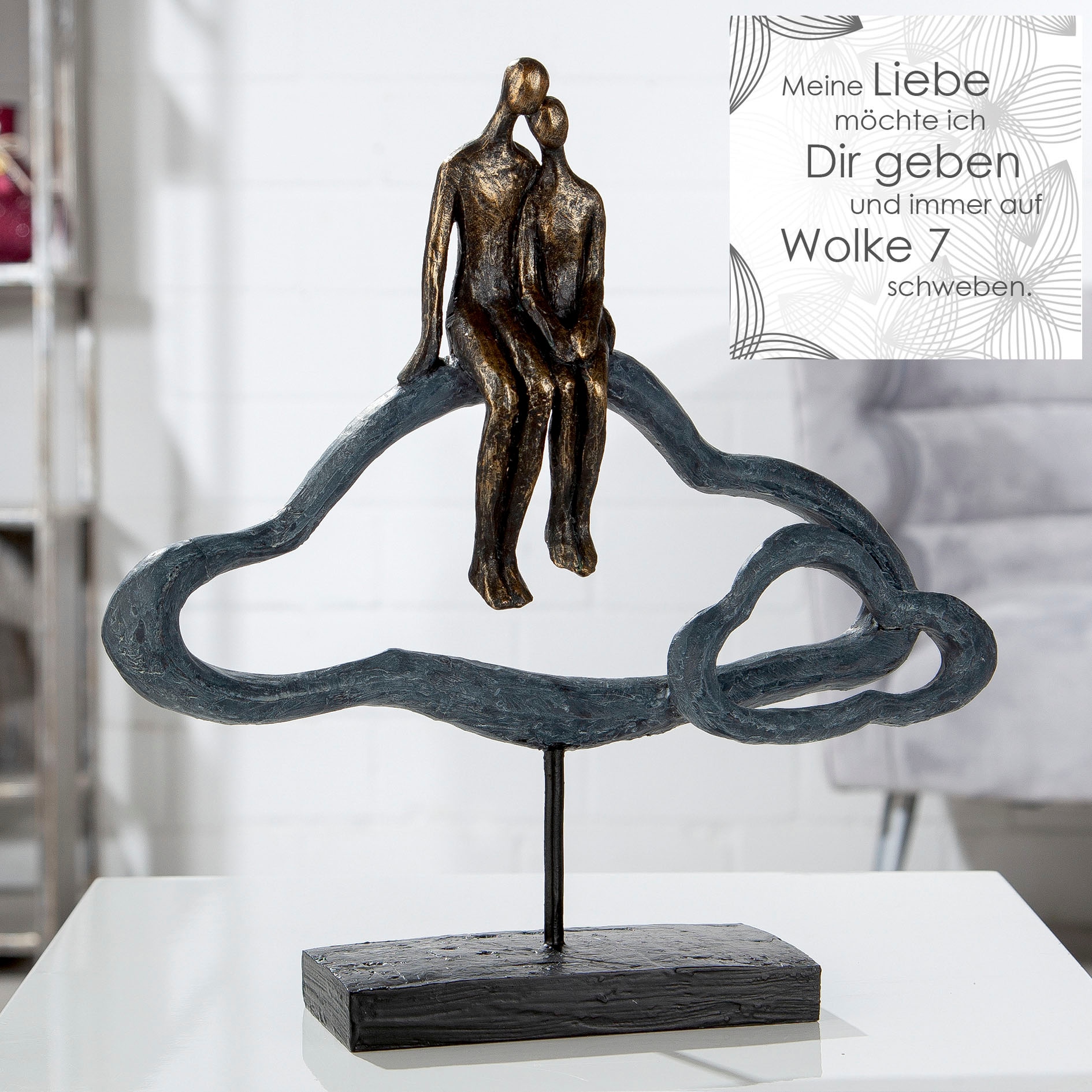 Casablanca by Gilde Dekofigur »Skulptur maintenant Lovecloud, bronzefarben/grau«, grau