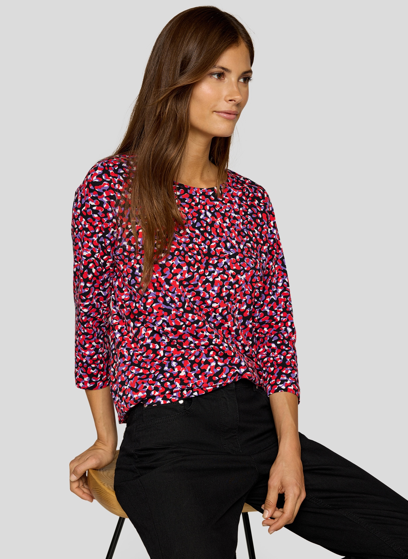 Rabe T-shirt à manches 3/4 Sommershirt mit All-Over Print