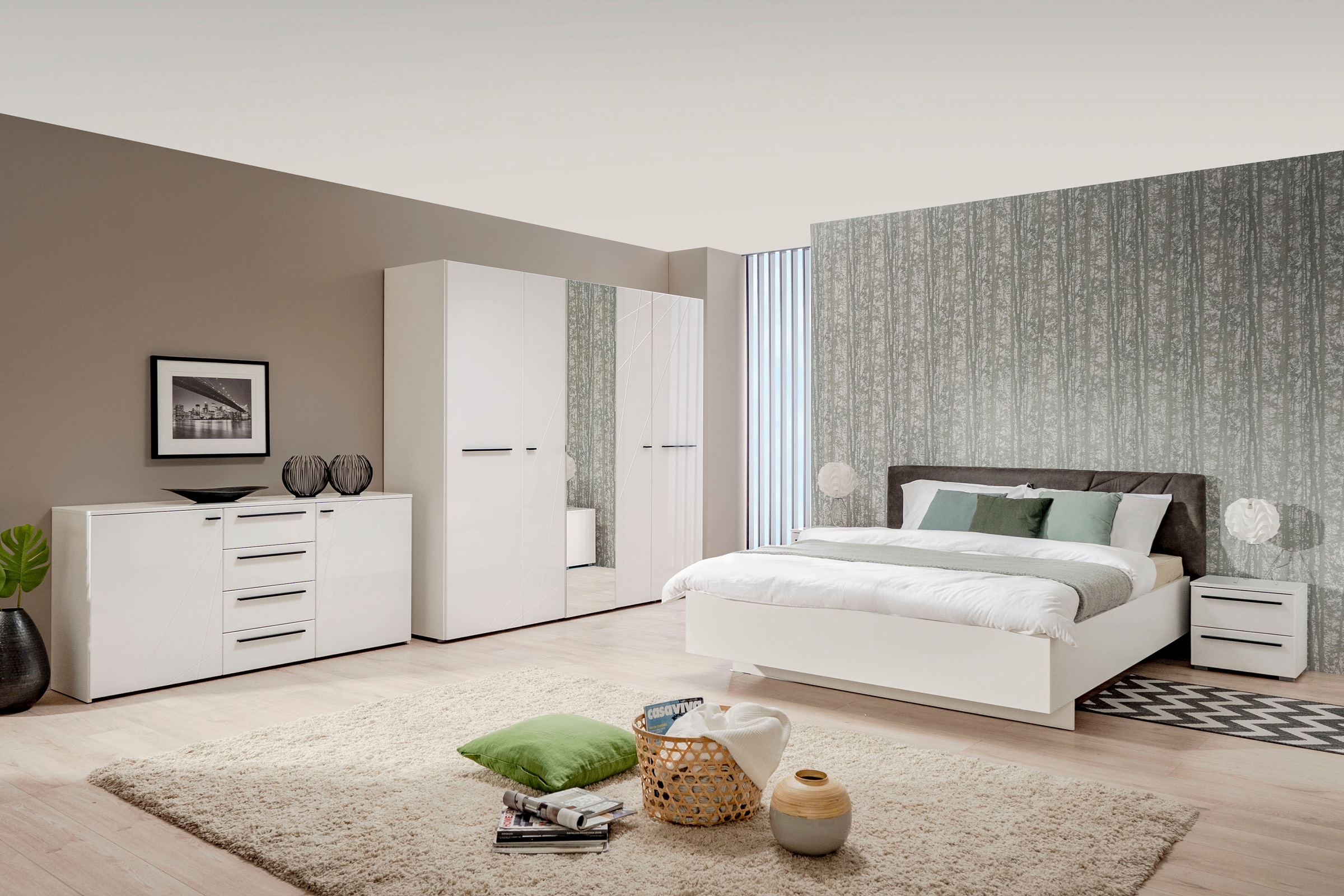 INOSIGN Nachtkommode »Ksanti« Mit 2 Schubkästen, hochglänzende Front