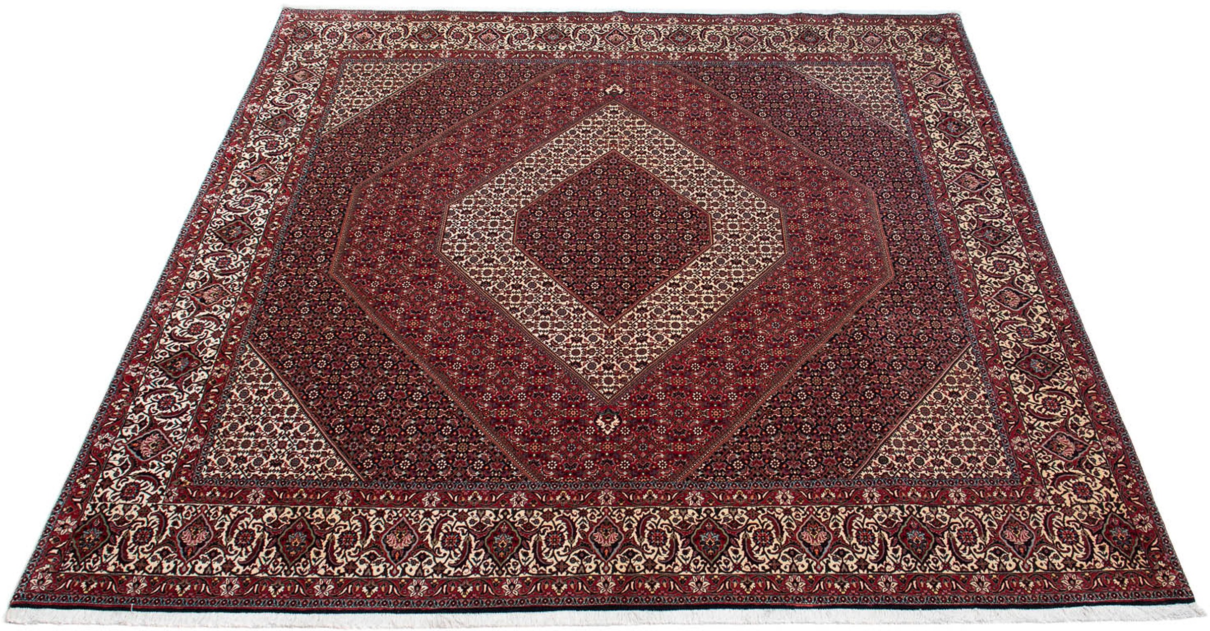 Image of morgenland Orientteppich »Perser - Bidjar quadratisch - 300 x 300 cm - dunkelrot«, quadratisch, 15 mm Höhe, Wohnzimmer, Handgeknüpft, Einzelstück mit Zertifikat bei Ackermann Versand Schweiz