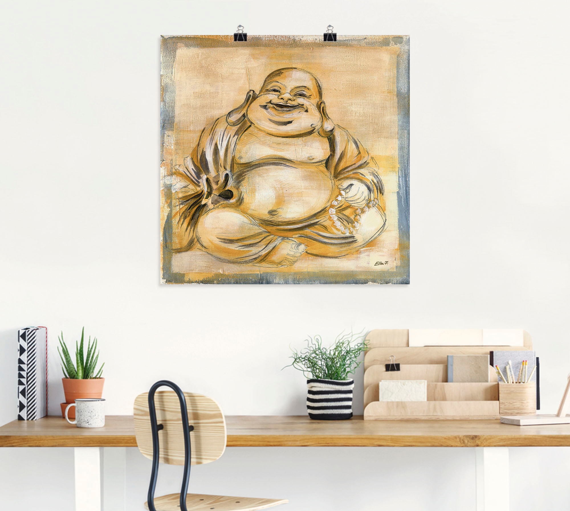 Artland Wandbild »Fröhlicher Buddha I«, Religion, (1 St.), als Leinwandbild, Poster, Wandaufkleber in verschied. Grössen