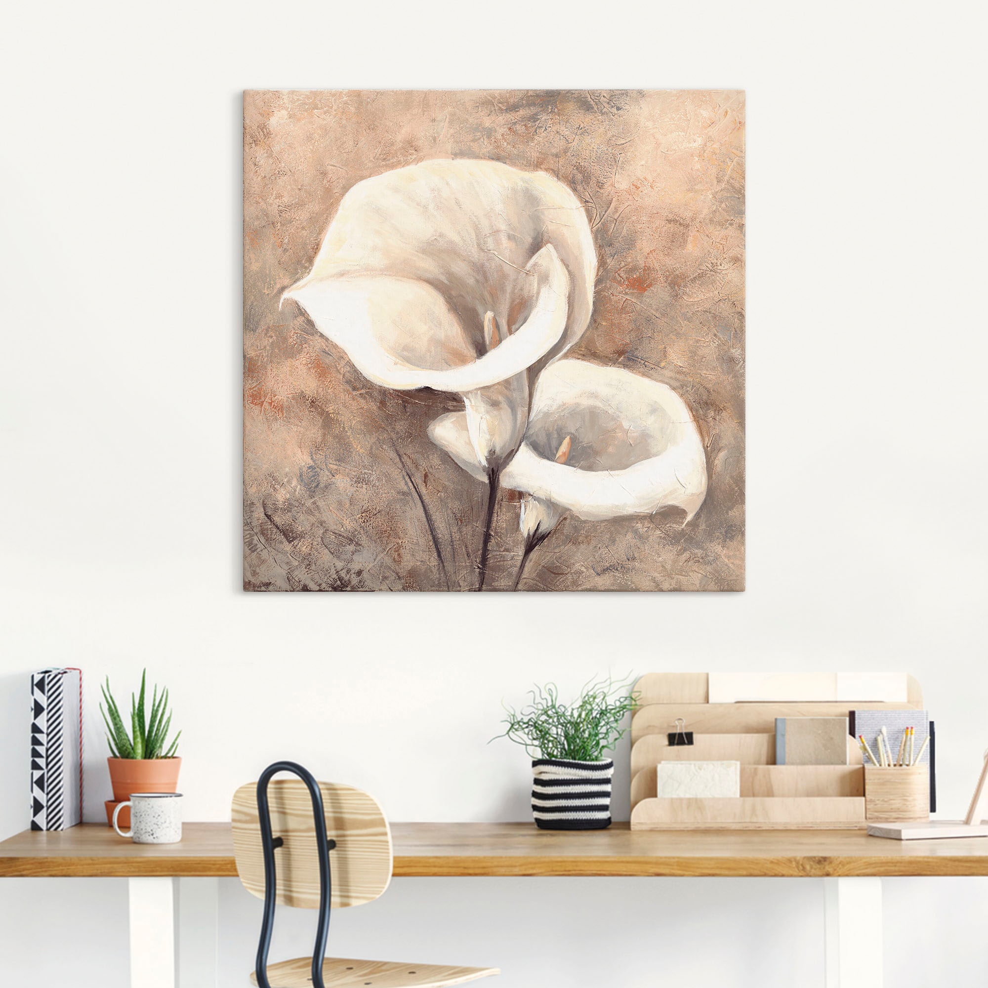 Artland Leinwandbild »Klassische Callas« Blumen 1 Stk. tlg. auf Holzrahmen gespannt