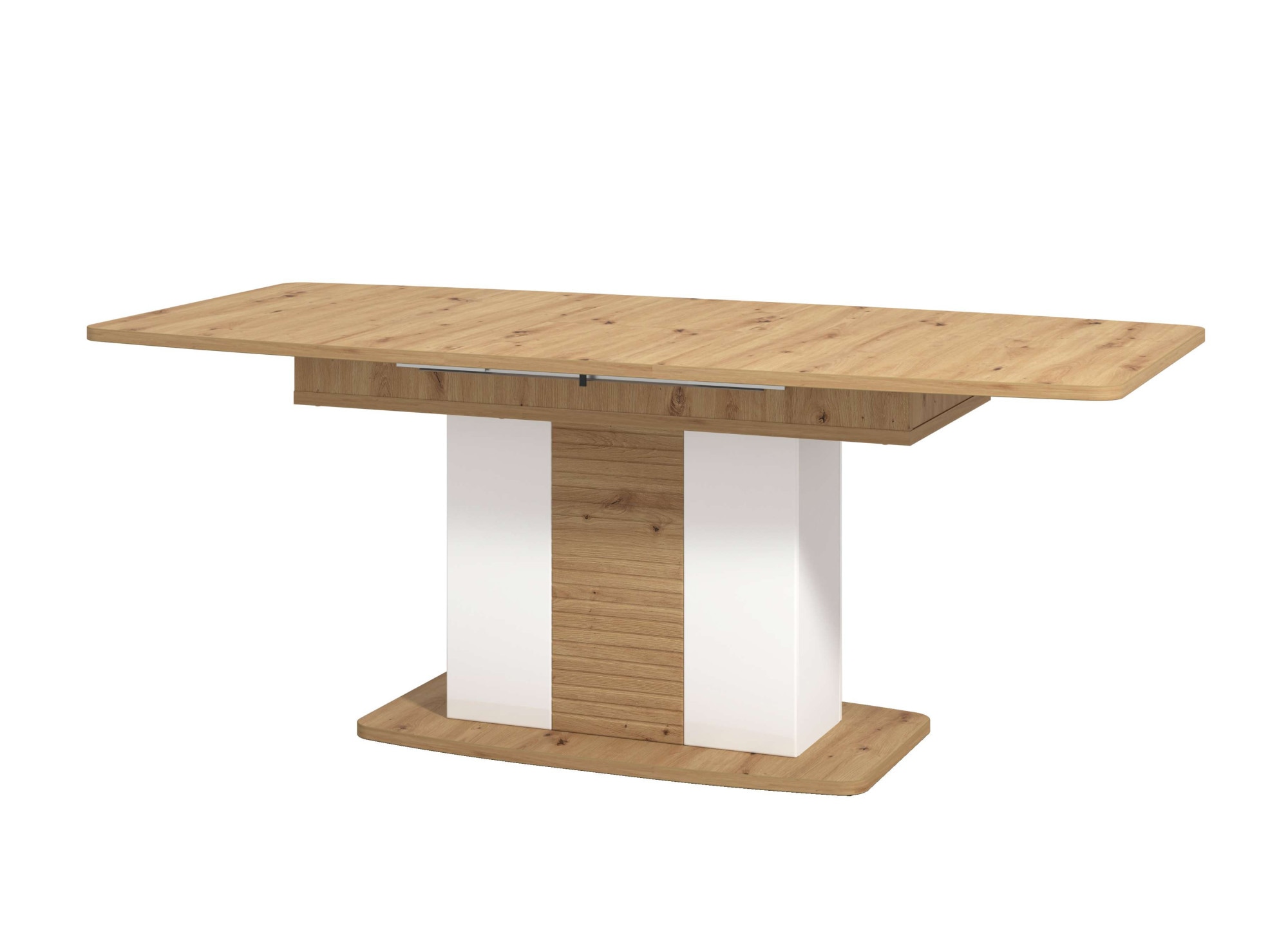 INOSIGN Esstisch »Bretagna 160 cm, modernes Design, Verlängerbar durch Einlegeplatte«, max. Breite 200 cm, Farbkombination aus Artisan-Eiche und Weiss