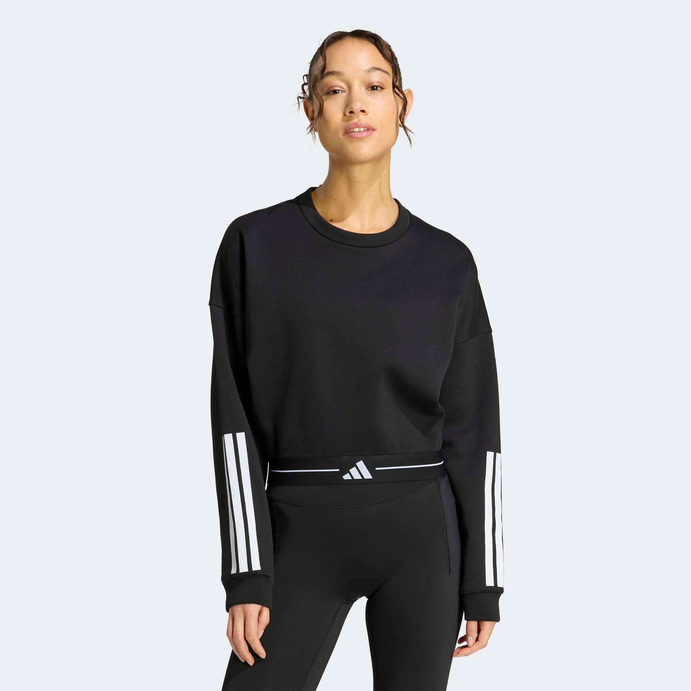 Image of adidas Performance Sweatshirt "HYPERGLAM MIT 3-STREIFEN UND RUNDHALSAUSSCHNITT"