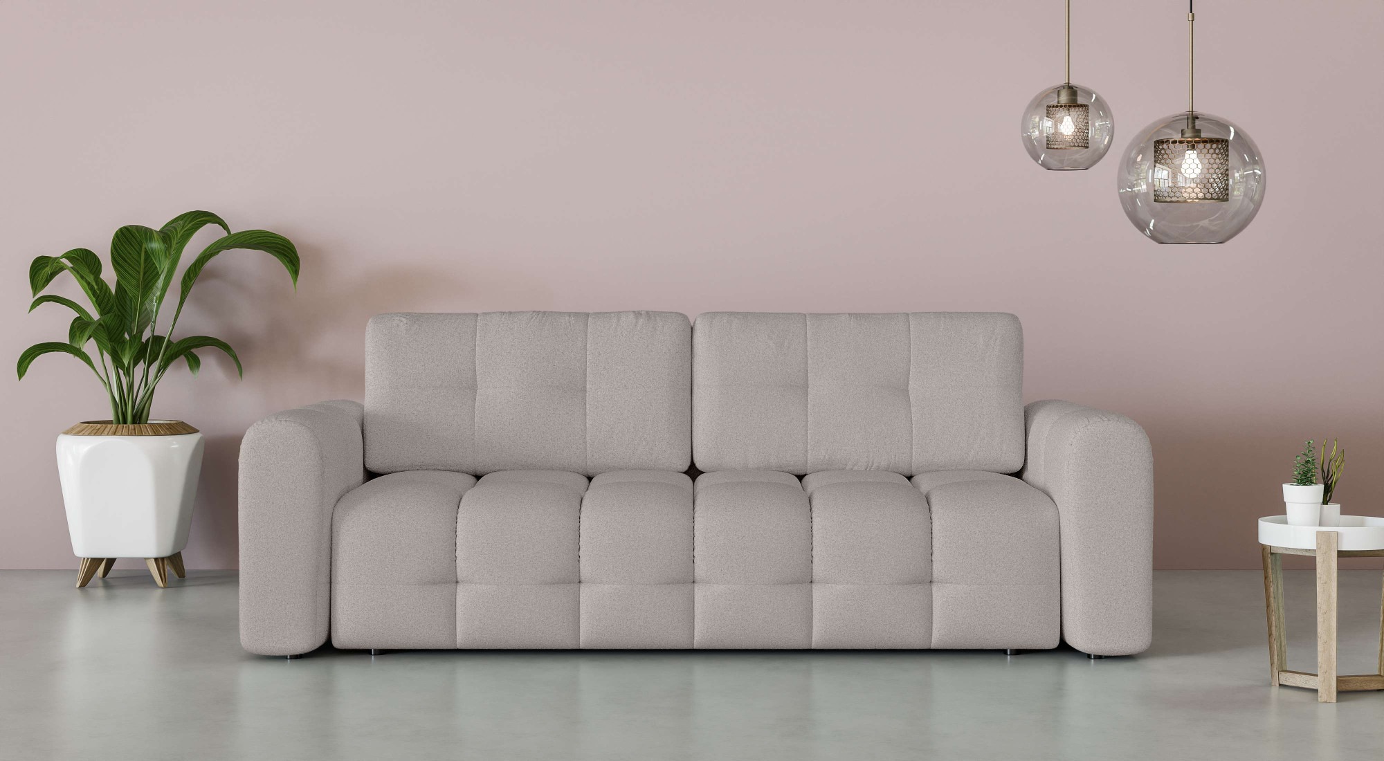 Image of GOODproduct 3-Sitzer "Manilla, wahlweise mit Bettfunktion, B/T/H 265/117/91 cm" mit Wellenunterfederung, in verschiedenen Materialien und Farben