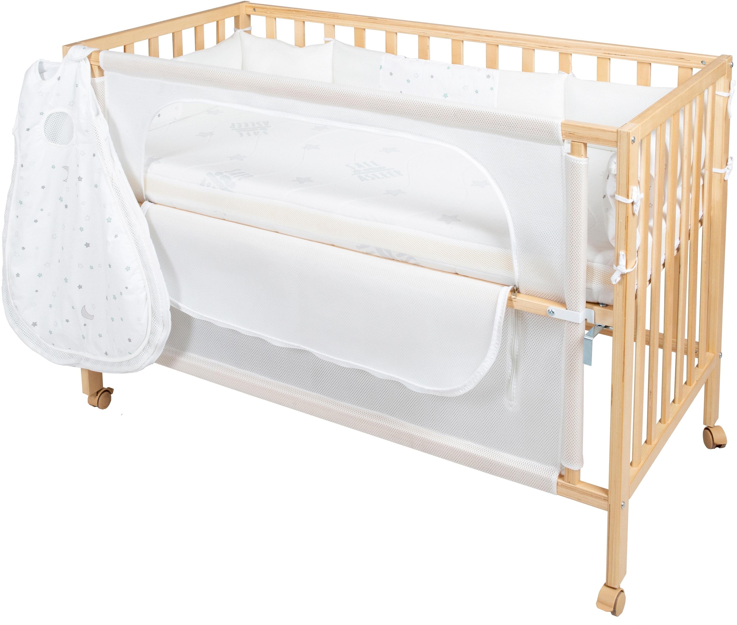 Babybett »Room Bed, safe asleep®, Sternenzauber natur«, (4 tlg.)