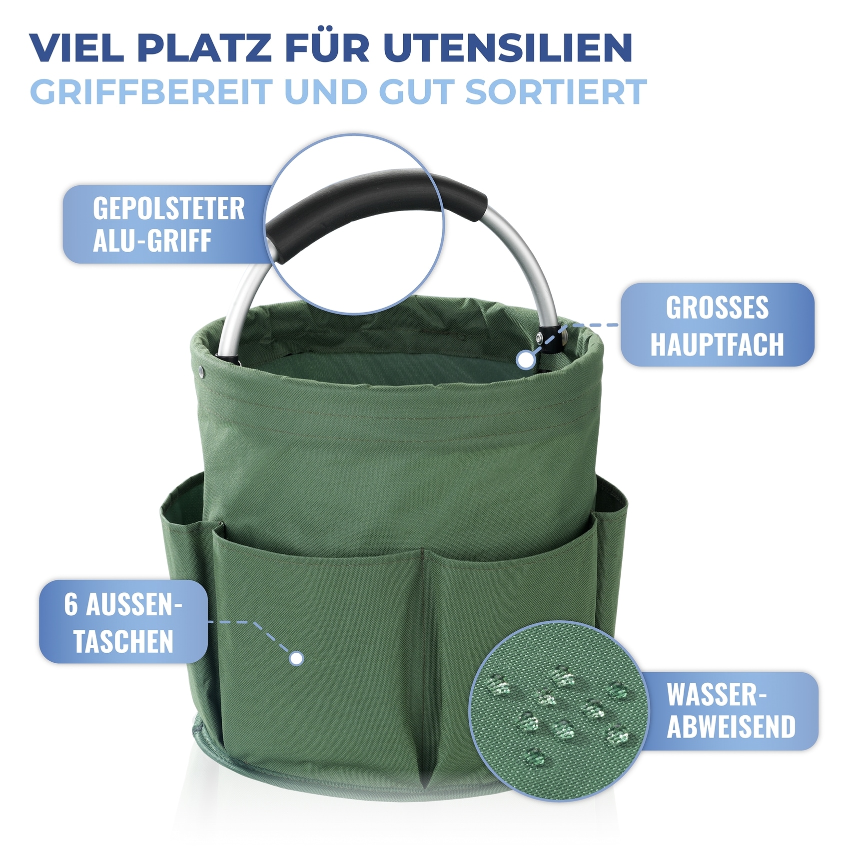 Maximex Organizer »Universal-Reinigungs-Caddy«, Allzweckkorb mit 6 Aussentaschen, ideal für Haushalt, Garten & Camping