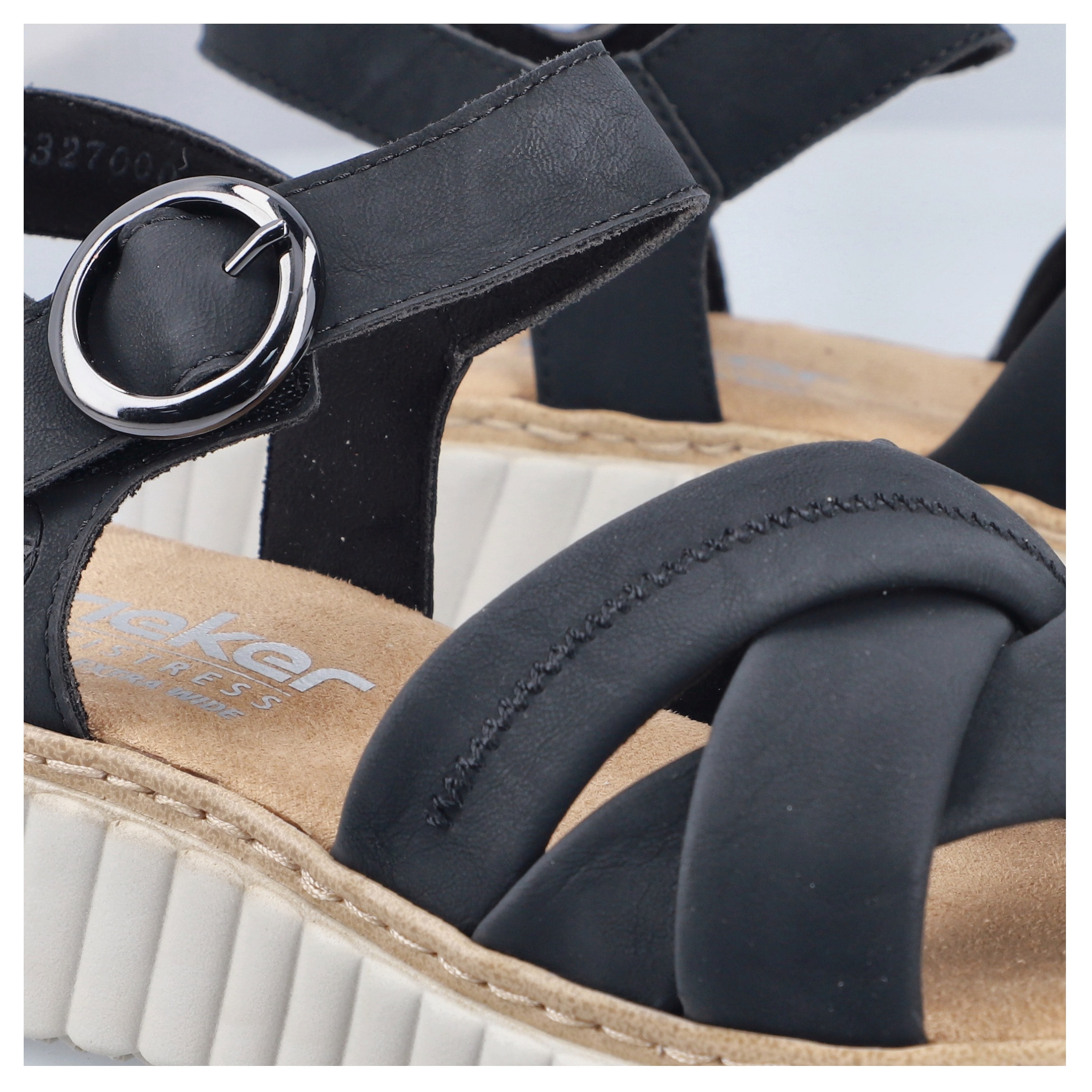 Rieker Sandale  chaussure d'été, sandale compensée, chaussure de vacances avec bride auto-agrippante