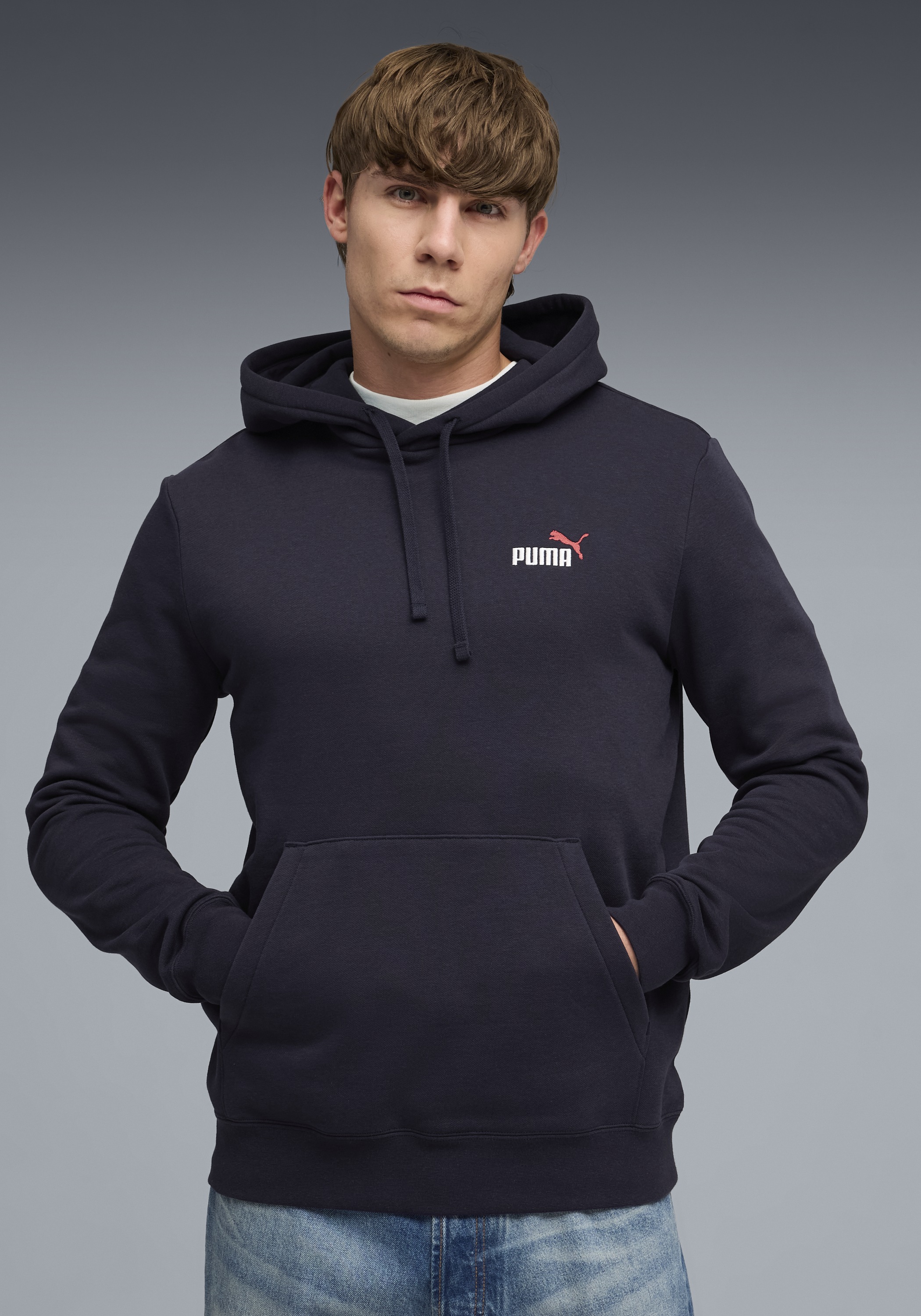 Image of PUMA Kapuzensweatshirt "ESS 2 COLOR SMALL NO 1 LOGO HOODIE FL", mit verstellbarer Kapuze, mit gerippten Bündchen und Saum