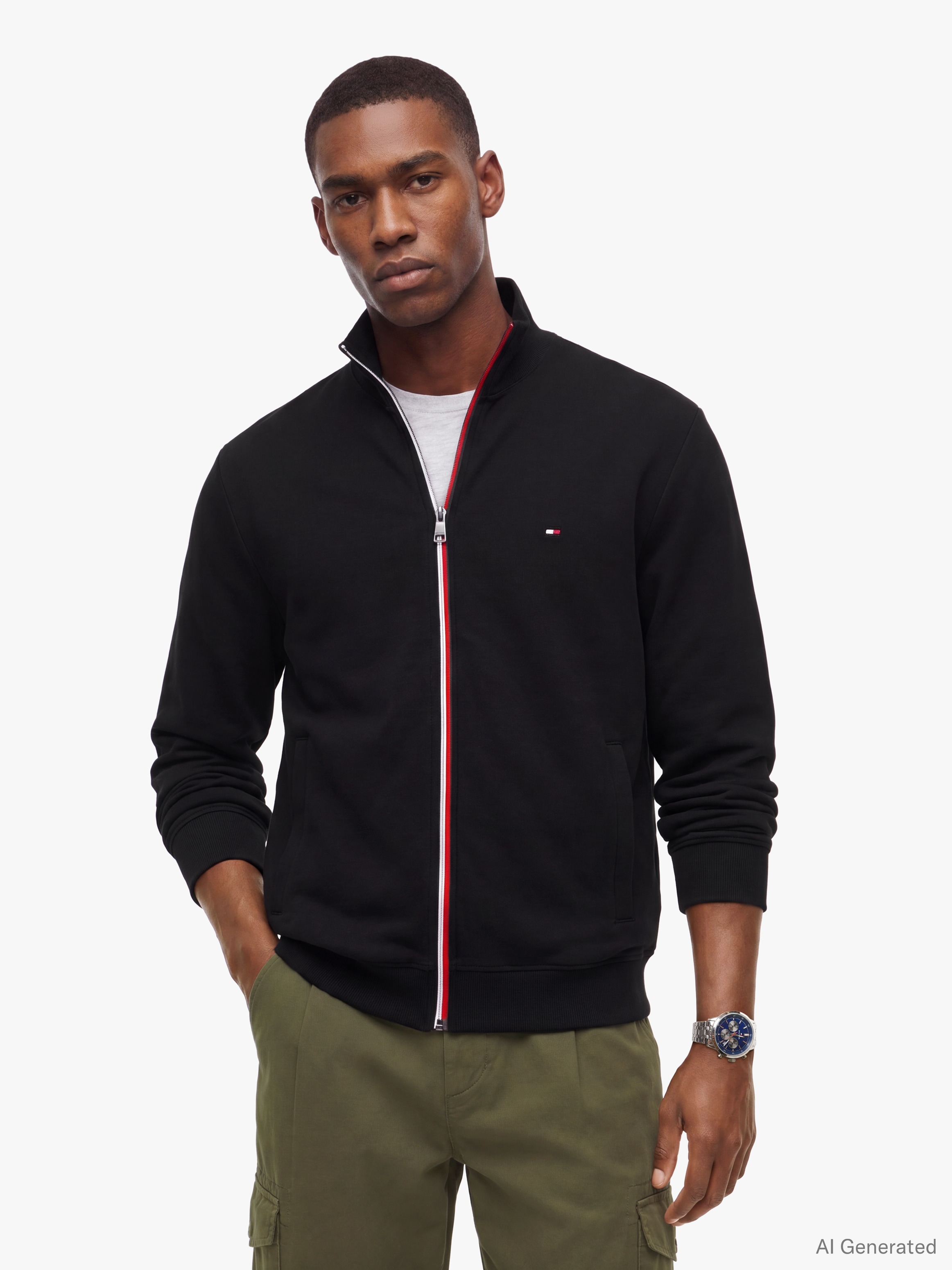 Image of Tommy Hilfiger Kapuzensweatjacke "RWB TIPPING TRACK"