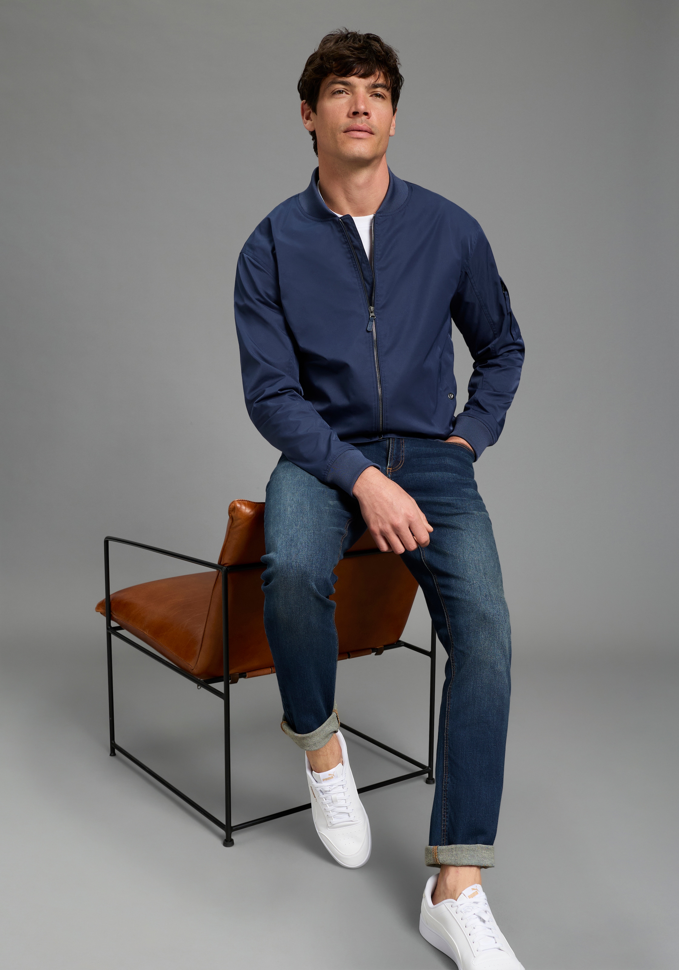 Bruno Banani Veste bomber blouson col montant, veste légère de mi-saison