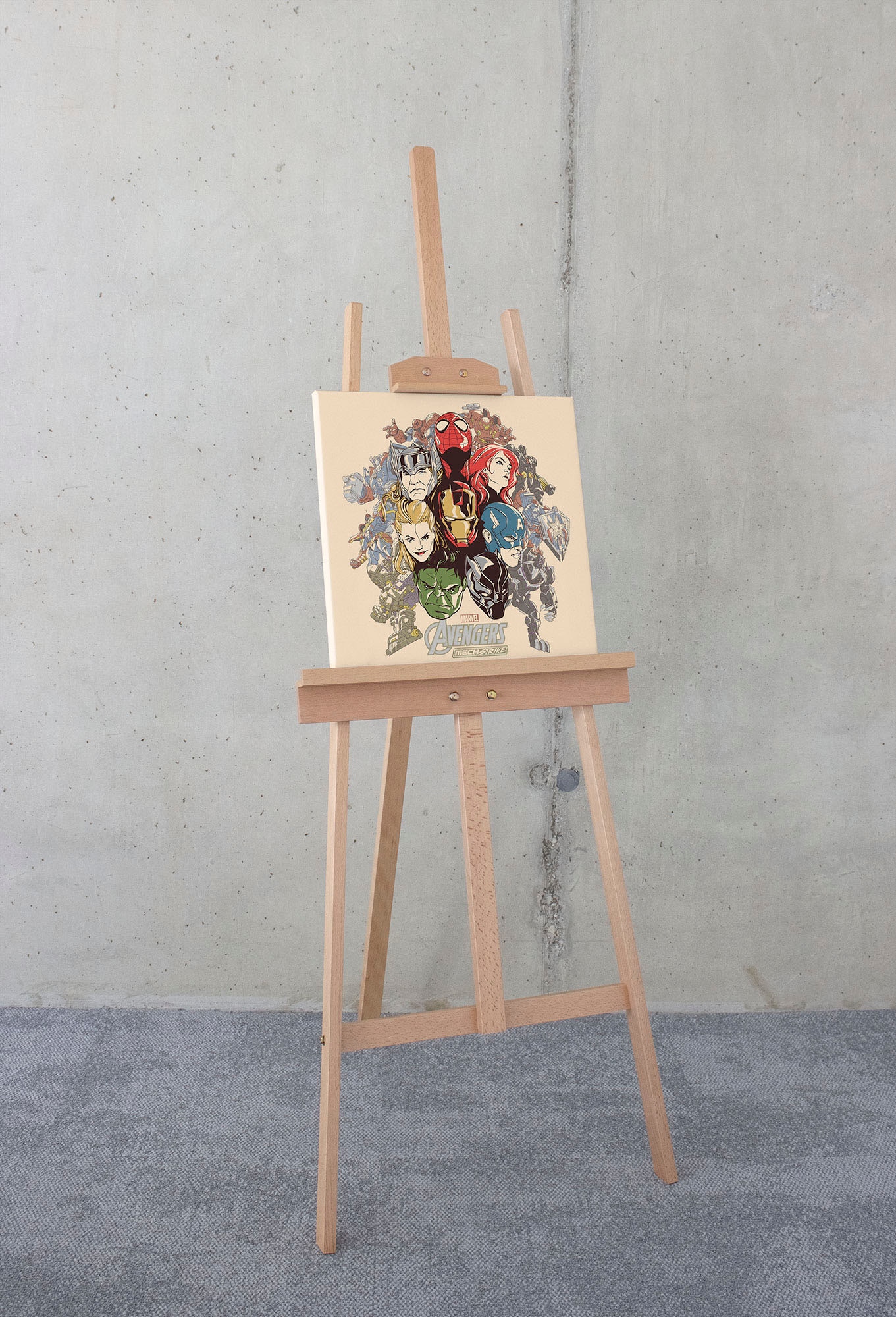 Image of Komar Leinwandbild "Avengers Strike Back - Grösse 40 x 40 cm" Disney 40 x 40 cm (Breite x Höhe), 1 Stk. tlg. Keilrahmenbild mit Echtholzrahmen, Kinderzimmer