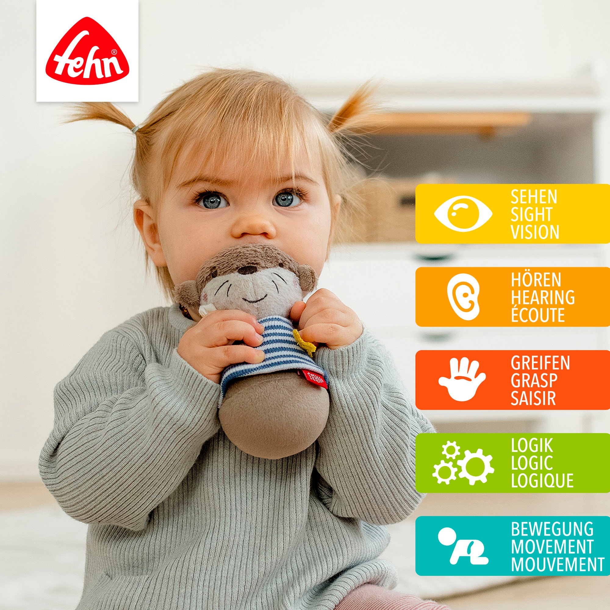 Fehn Jouet de préhension »Otter Theo, Mini-Stehauf Otter«