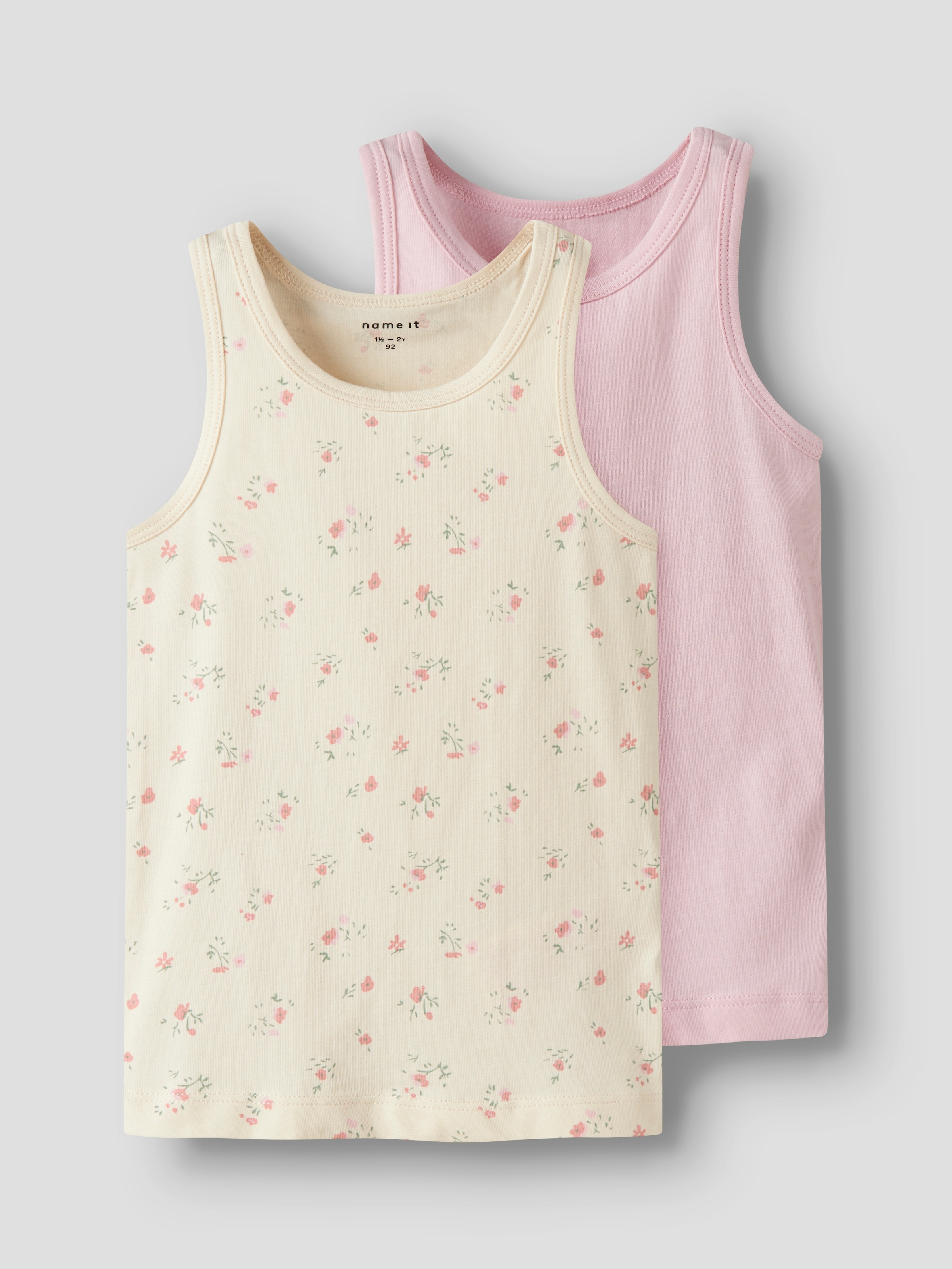 Image of Name It Unterhemd "NMFTANK TOP 2P FLOWER NOOS" Packung, 2 Stk.