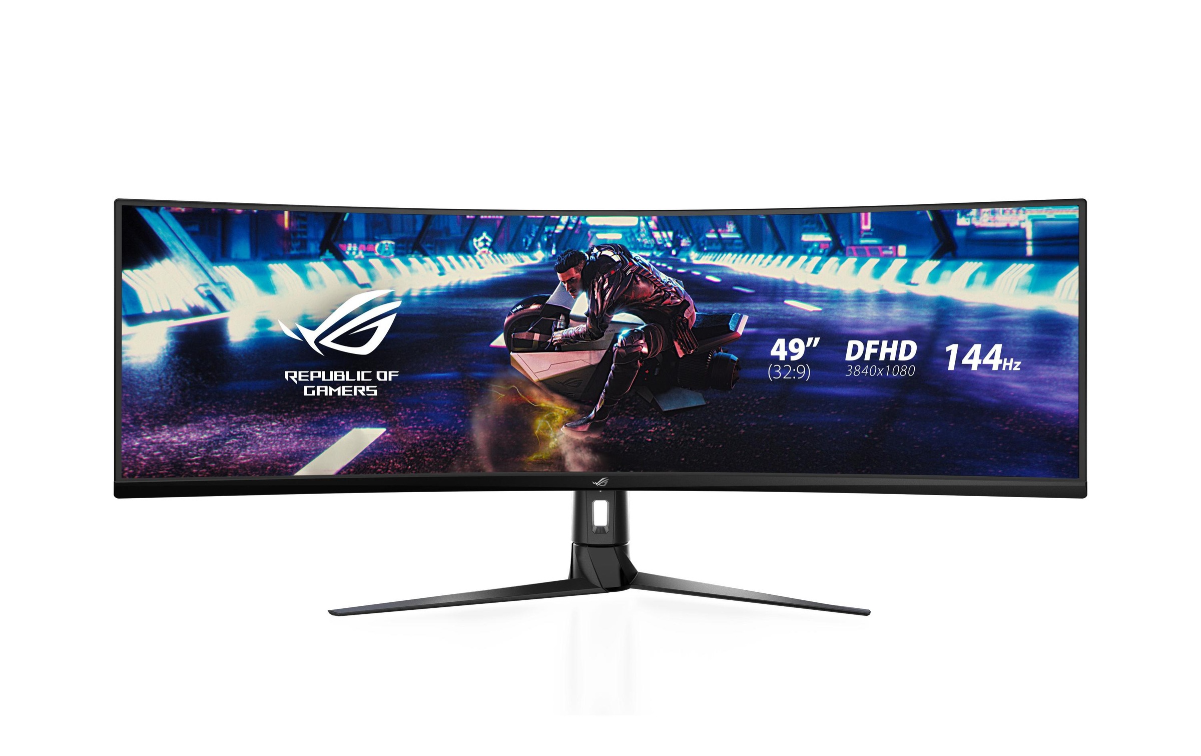 Image of Asus Curved-Gaming-Monitor "ASUS XG49VQ 49 Curved 3840x1080, VA, 0,88125" 123,97 cm/49 ″ 3840 x 1080 px 4 Reaktionszeit 144 Hz