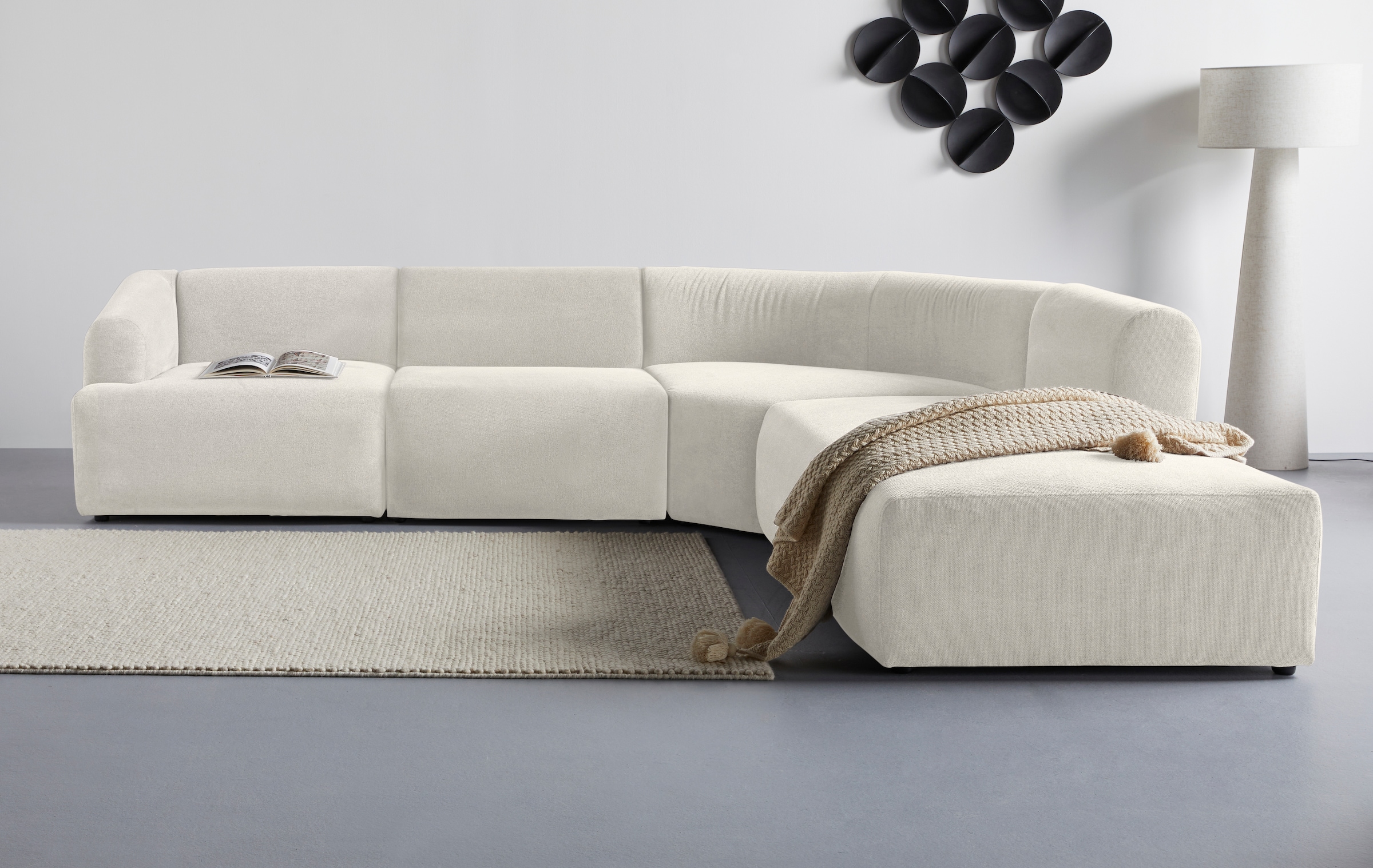 LeGer Home by Lena Gercke Ecksofa »LYZA L-Form links/rechts, Modularsofa "XL", Masse B/T/H: 287/267/74 cm« aus 4 Modulen, zusammen oder einzeln stellbar