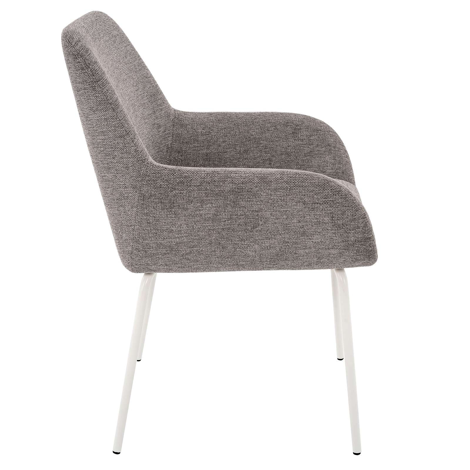 GOODproduct Chaise de salle à manger »Gabbie« (Set) 2 cuismit weissen Metallbeinen, Webstoff Bezug, Sitzhöhe 47,5 cm