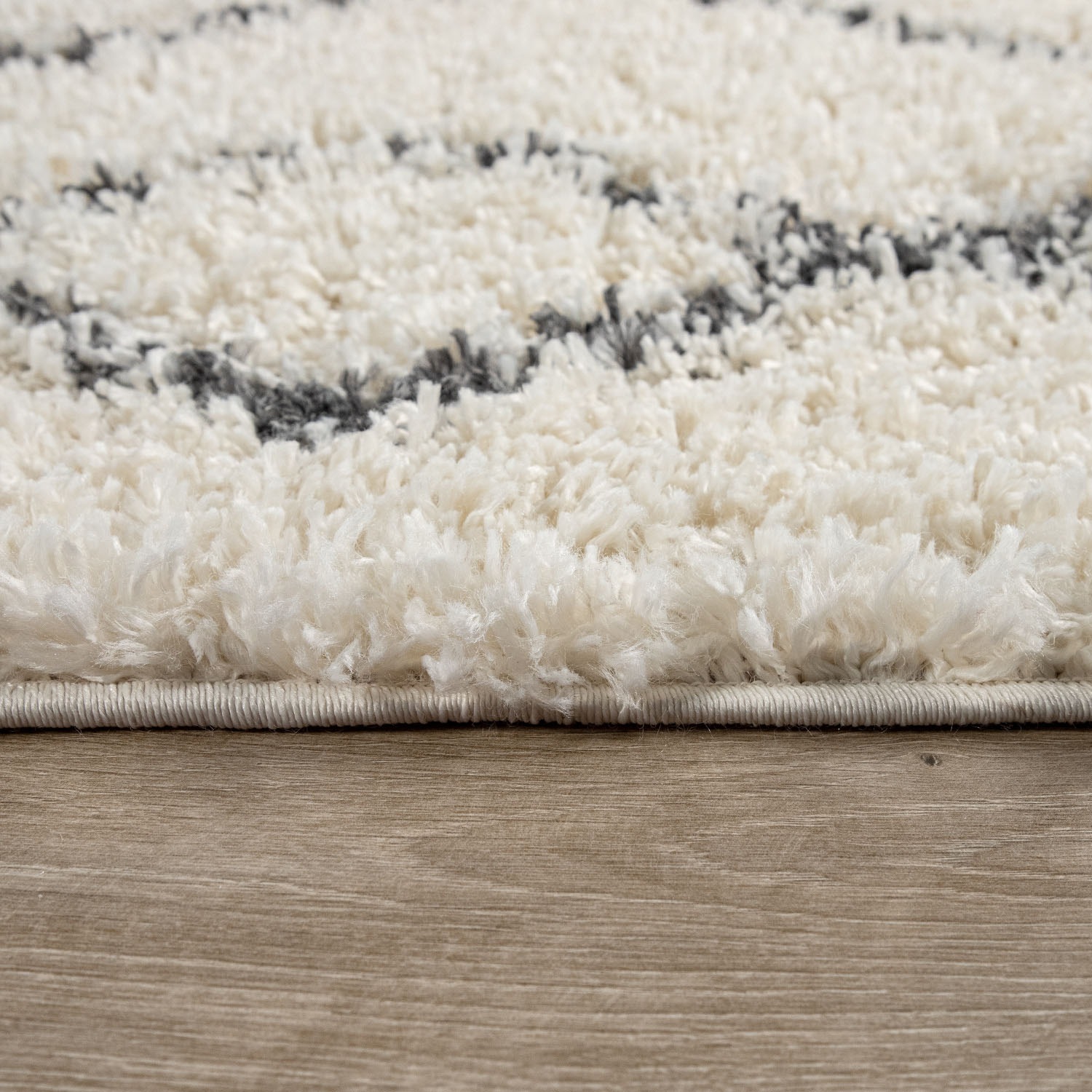 Paco Home Hochflor-Teppich »Kalmar 446«, rund, 40 mm Höhe, Scandi Design, Rauten Muster, weich & kuschelig