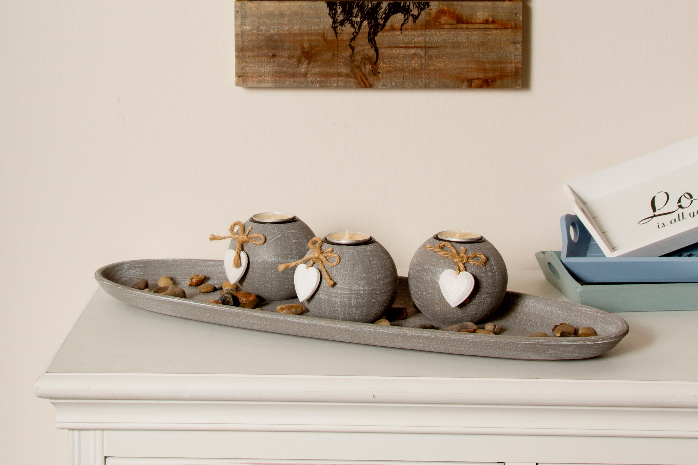 Image of Myflair Möbel & Accessoires Teelichthalter mit Tablett »Teresa, grau«, Wohnzimmer bei Ackermann Versand Schweiz