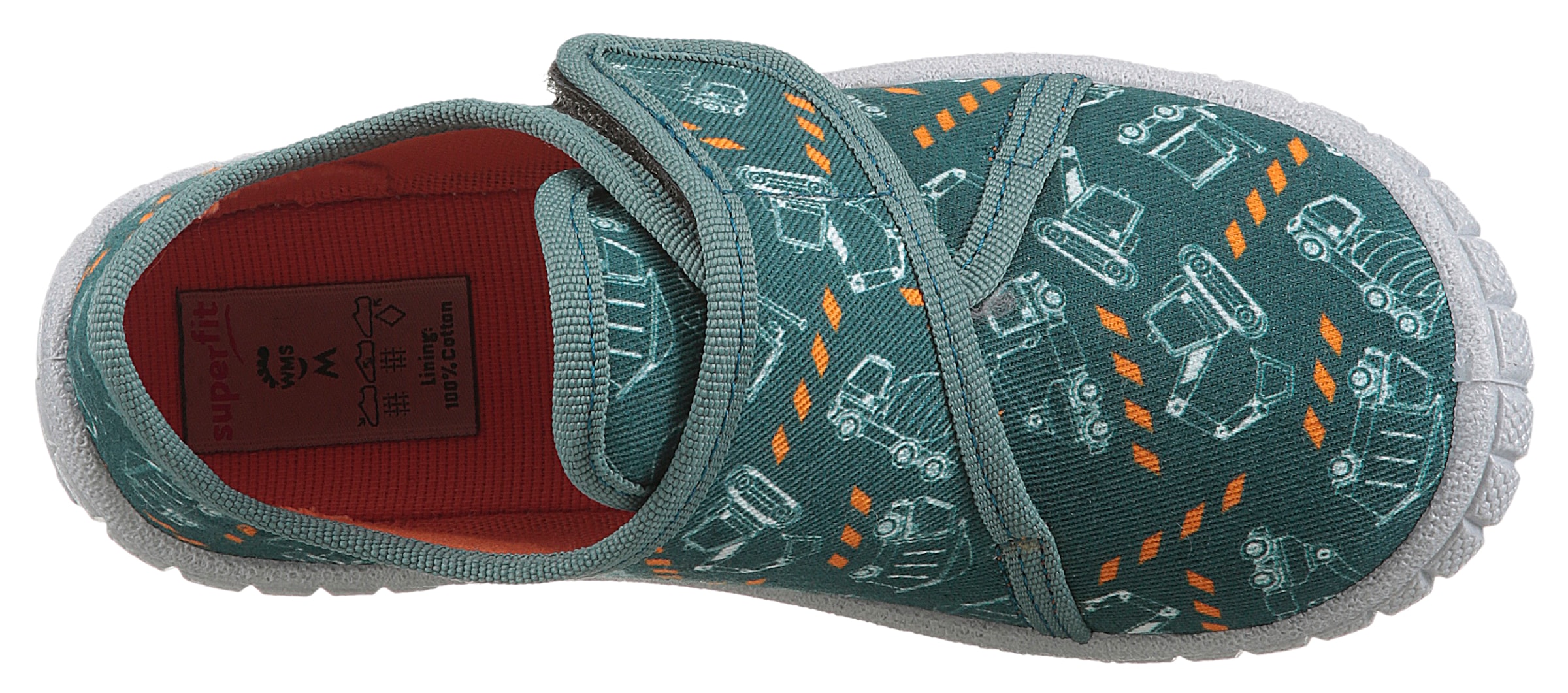 Superfit Hausschuh »BILL, WMS: mittel«  Kinderschuh mit Klettverschluss, Grössenschablone zum Download