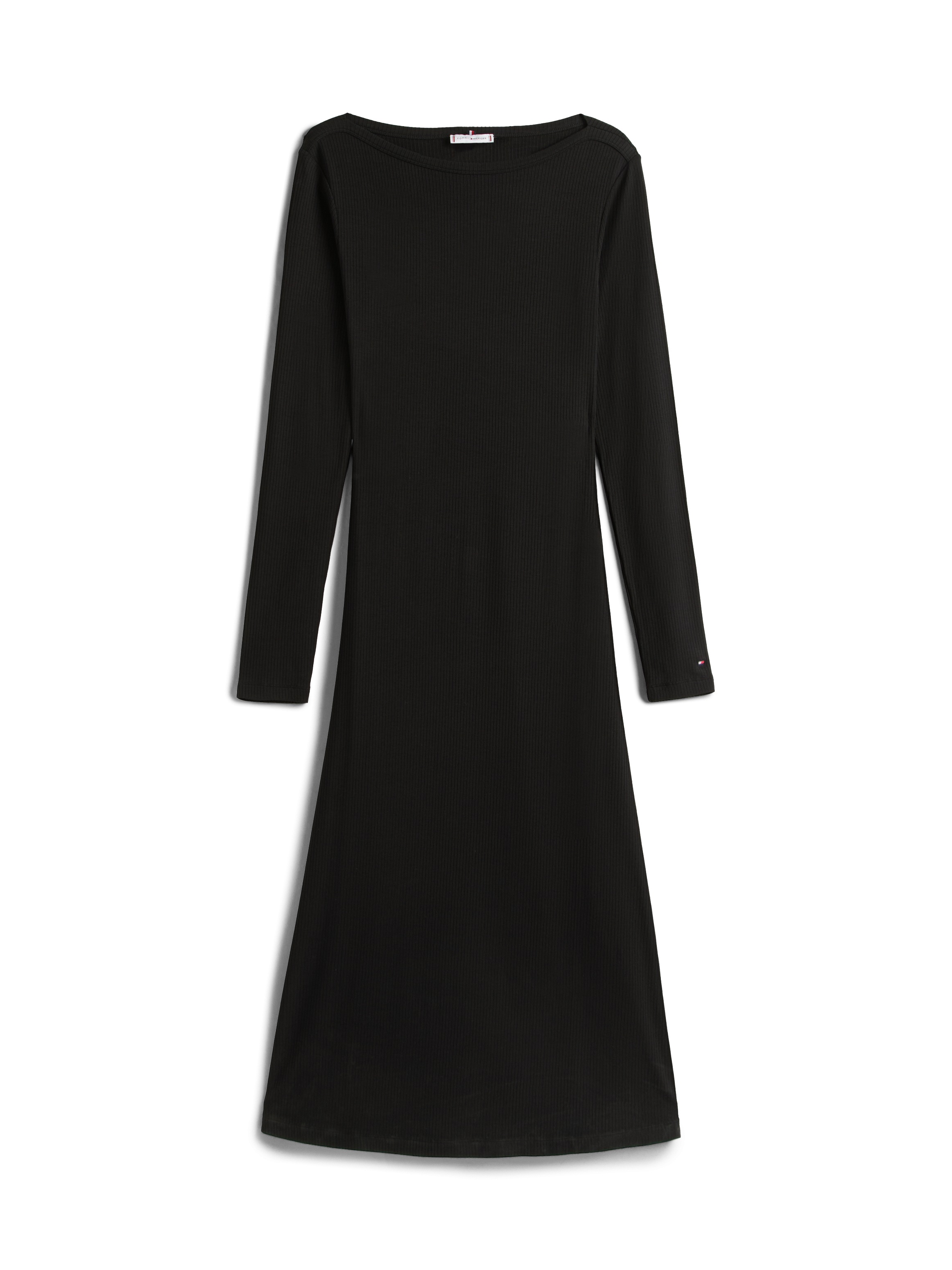 Tommy Hilfiger A-Linien-Kleid »5X2 RIB FLARE MIDI DRESS LS«, in gerippter Struktur und mit ausgestellter Form